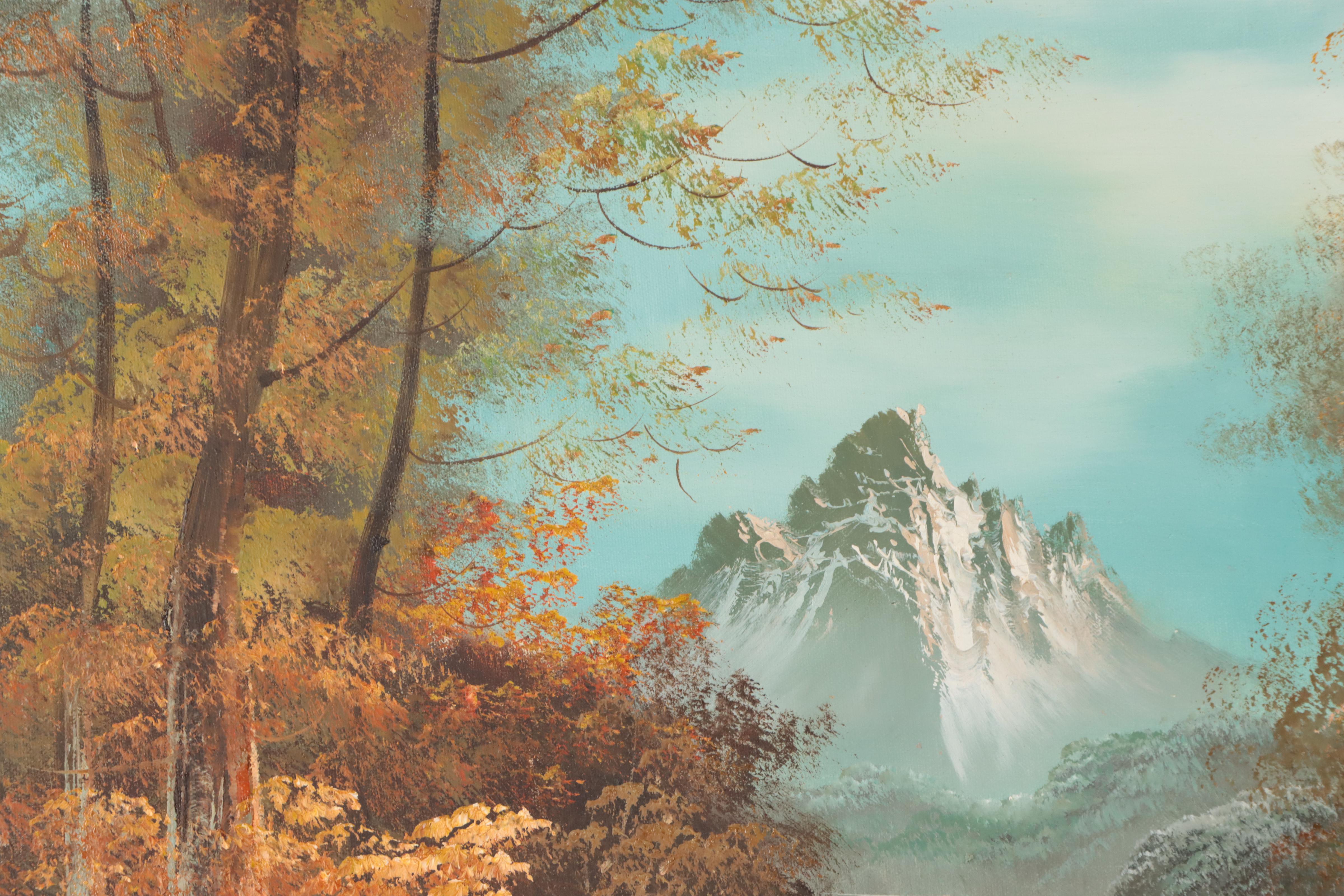 Woodland Mountain Landscape Oil Painting