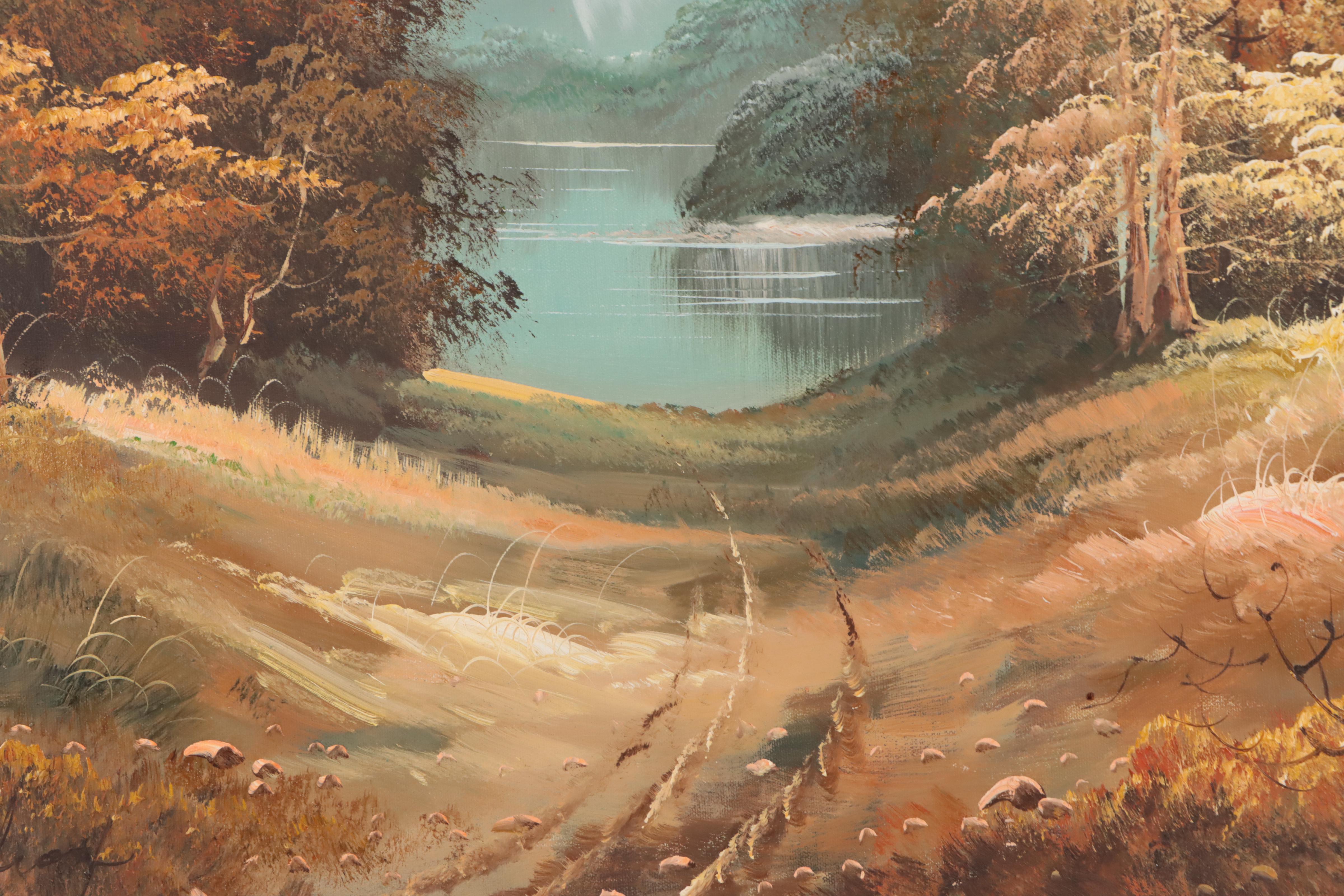 Woodland Mountain Landscape Oil Painting