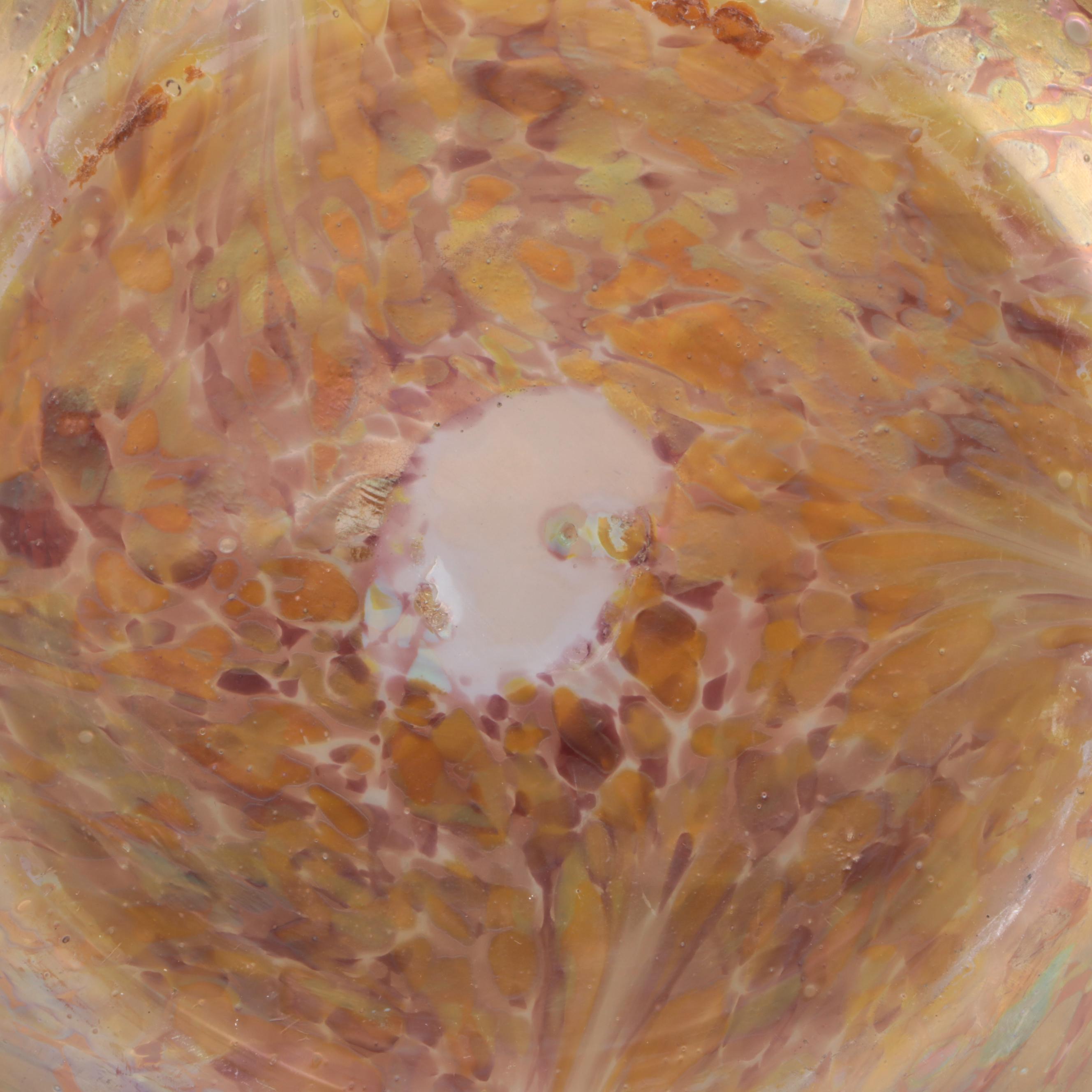 Bohemian Art Nouveau Pewter-Mounted Iridescent Art Glass Vase, Probably Loetz