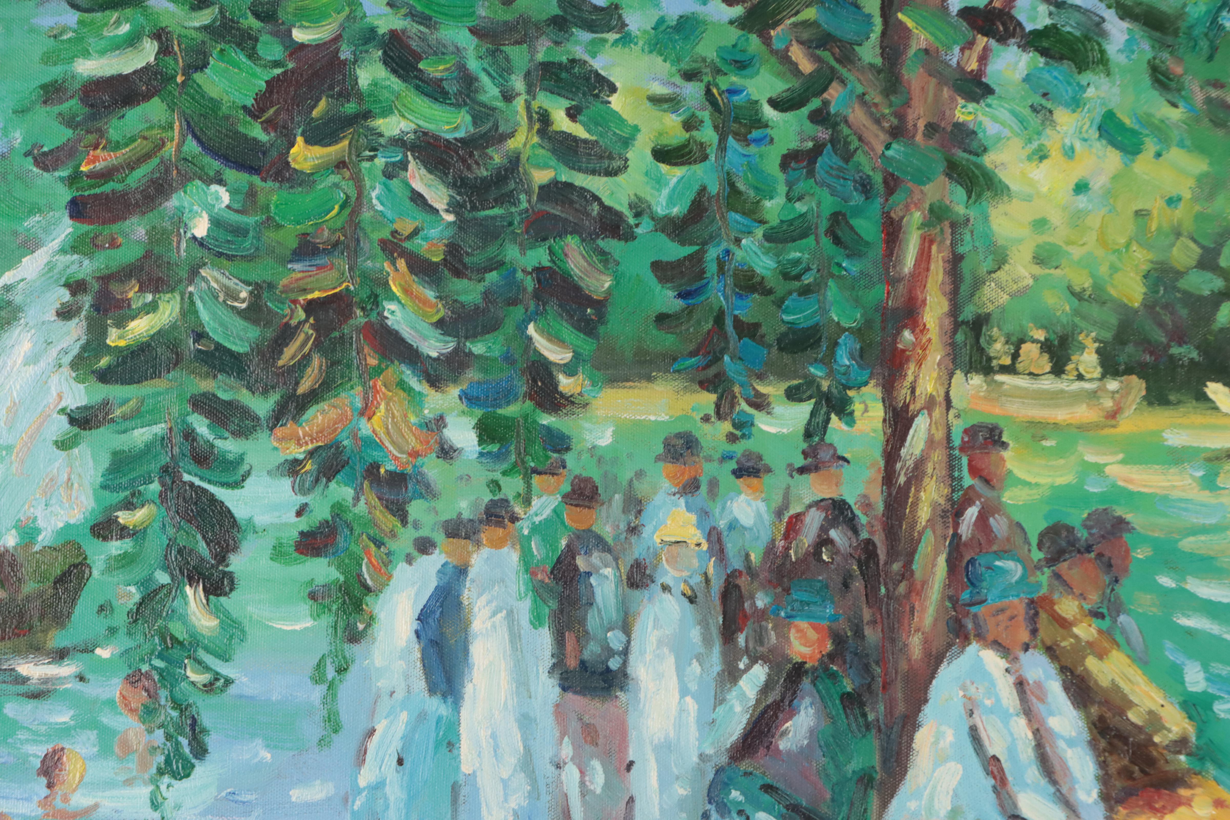 Impressionist Style Oil Painting After Renoir "La Grenouillere"