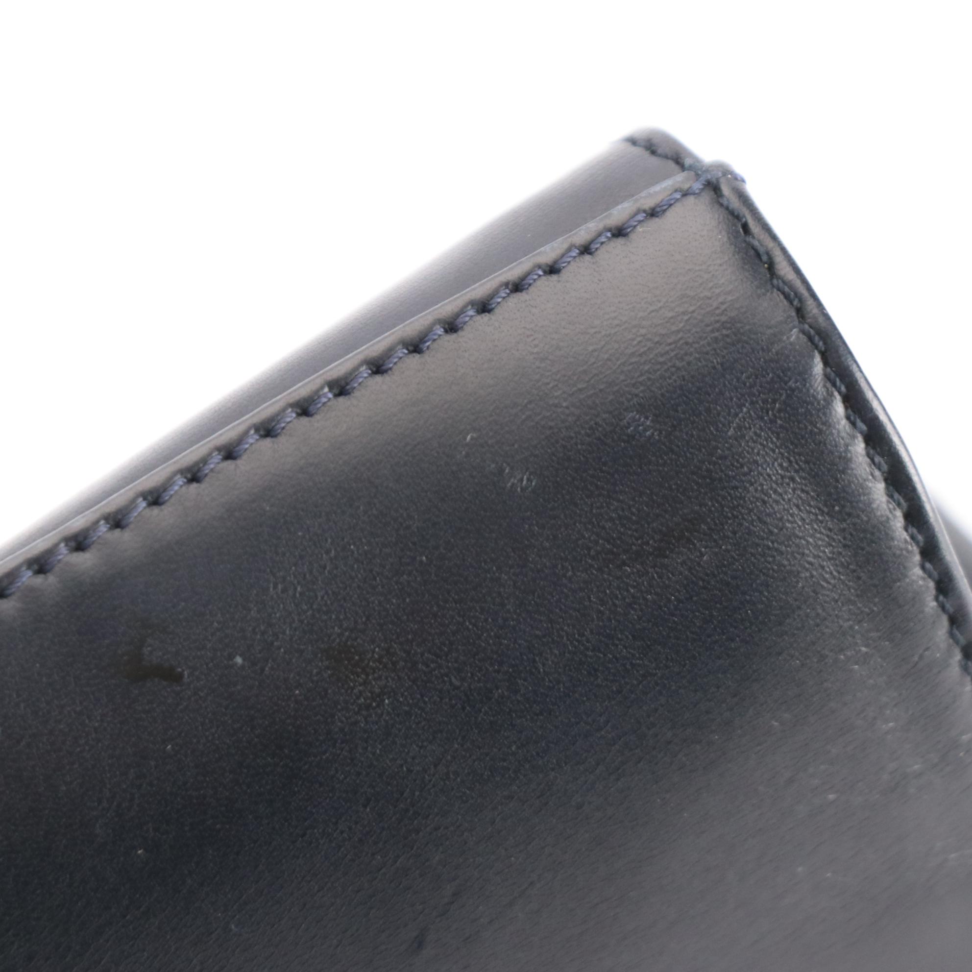 Salvatore Ferragamo Shoulder Bag with High Heel Motif Hardware in Navy Leather