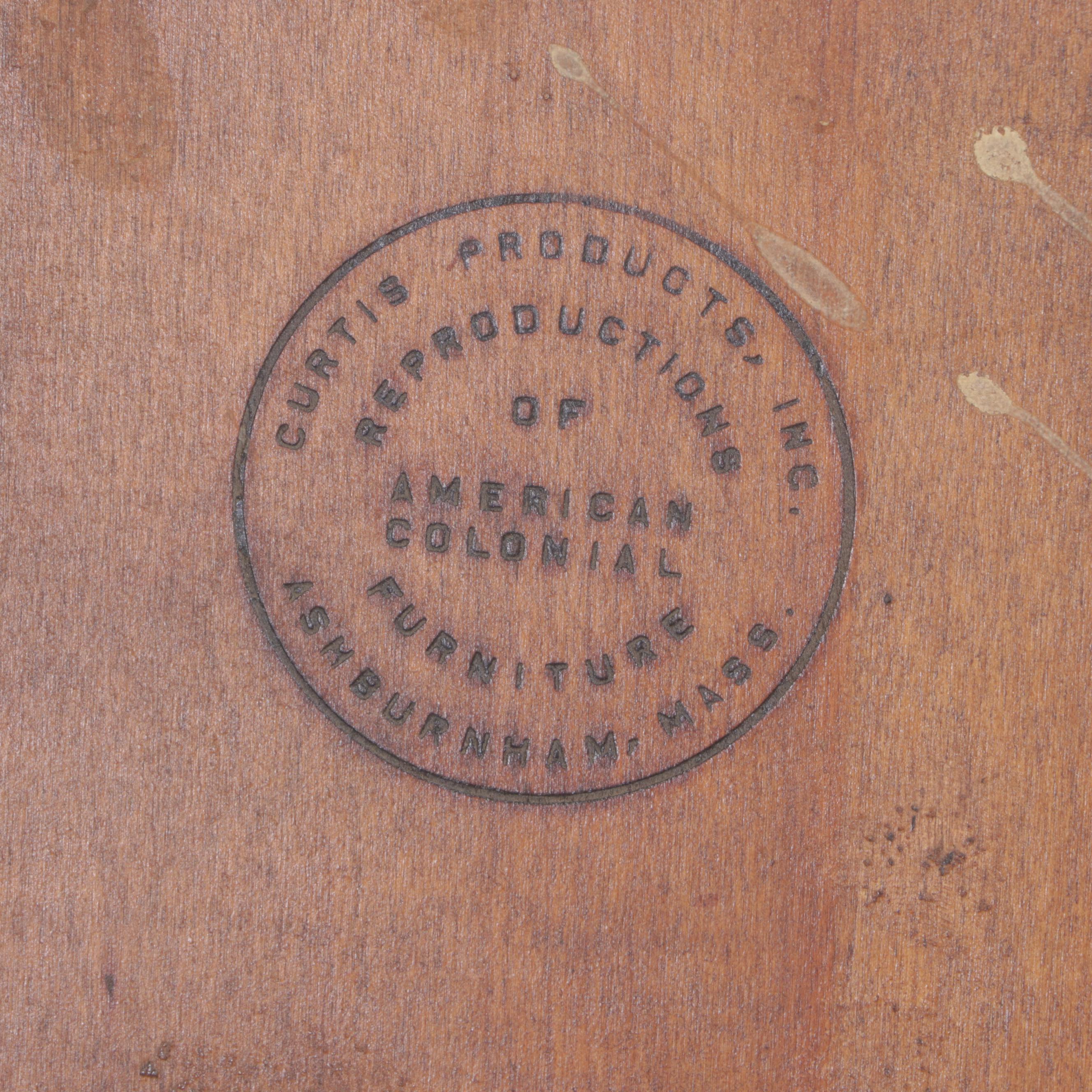 Pair of Curtis Products Inc. Colonial Style Maple Birdcage Windsor Side Chairs