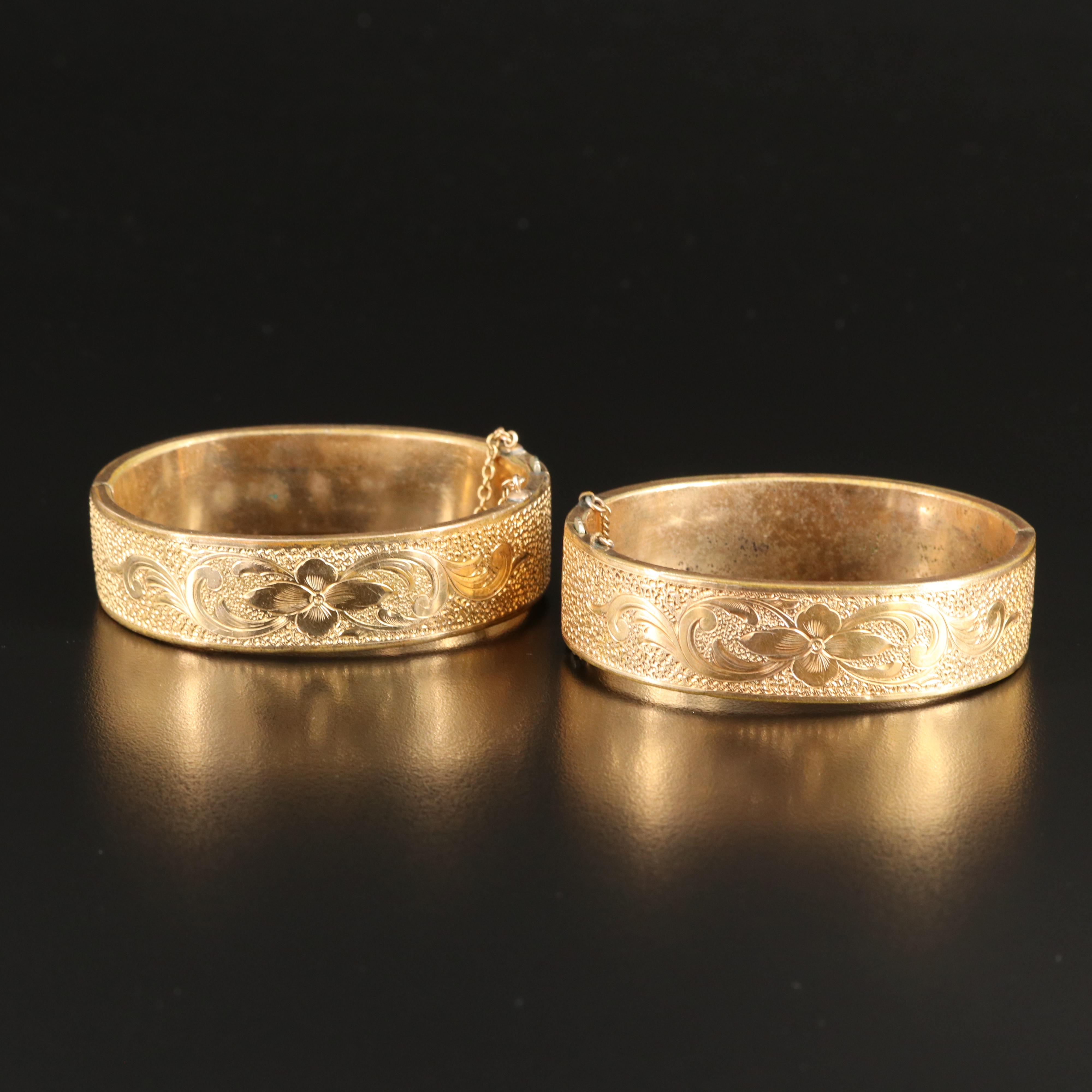 Victorian Taille d'Epargné Hinged Bangles