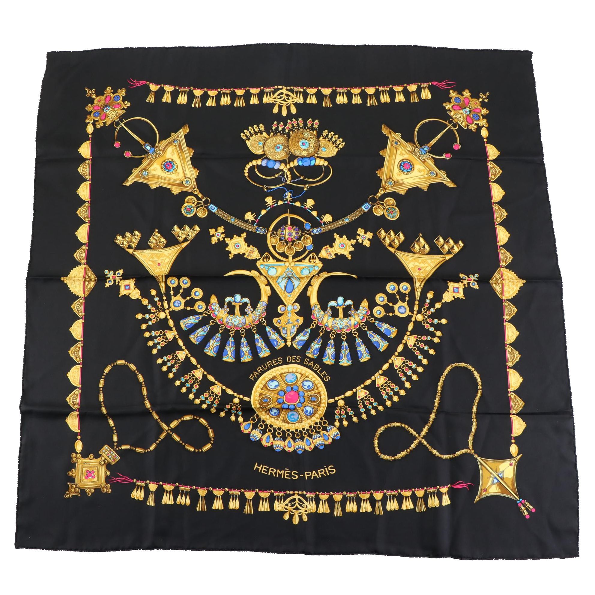 Hermès "Parures des Sables" Scarf 90 in Silk Twill