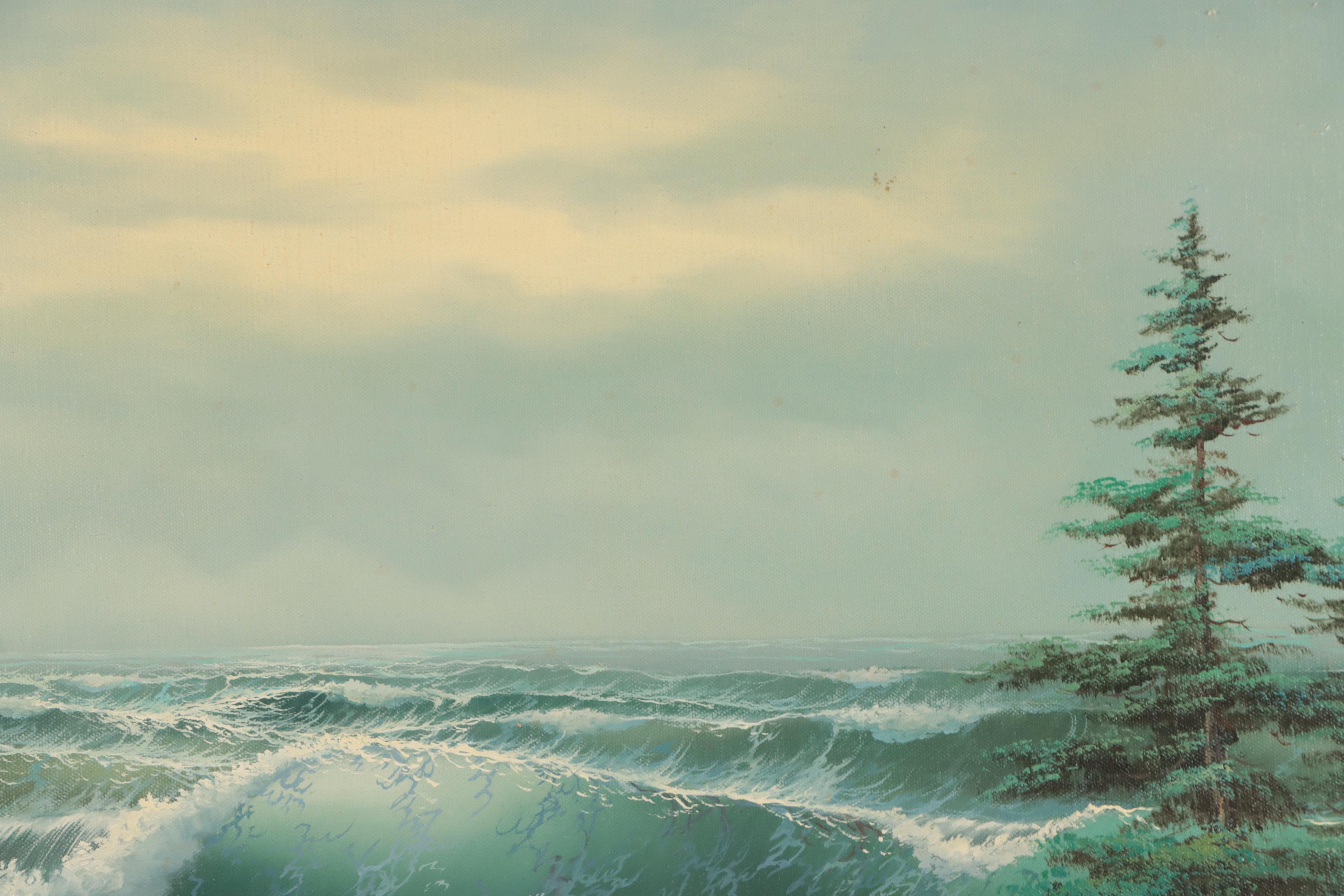 Mike Mayson Seascape Oil Painting, Mid-20th Century