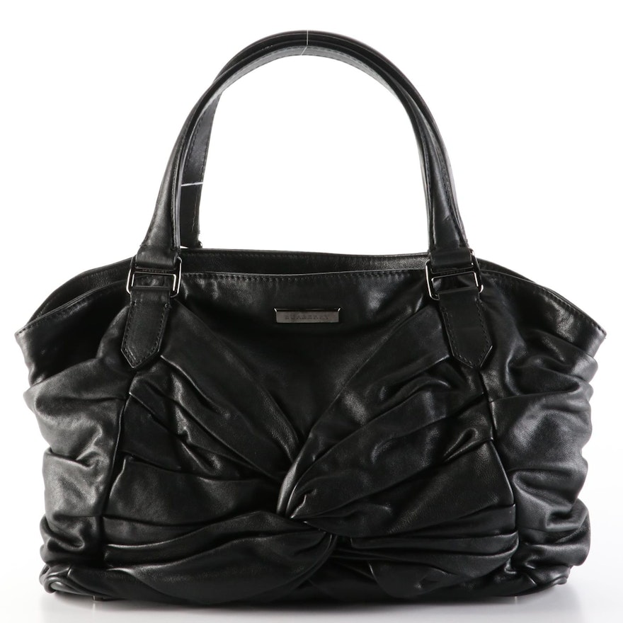 Burberry Medium Soft Knot Healy Tote in Black Soft Leather