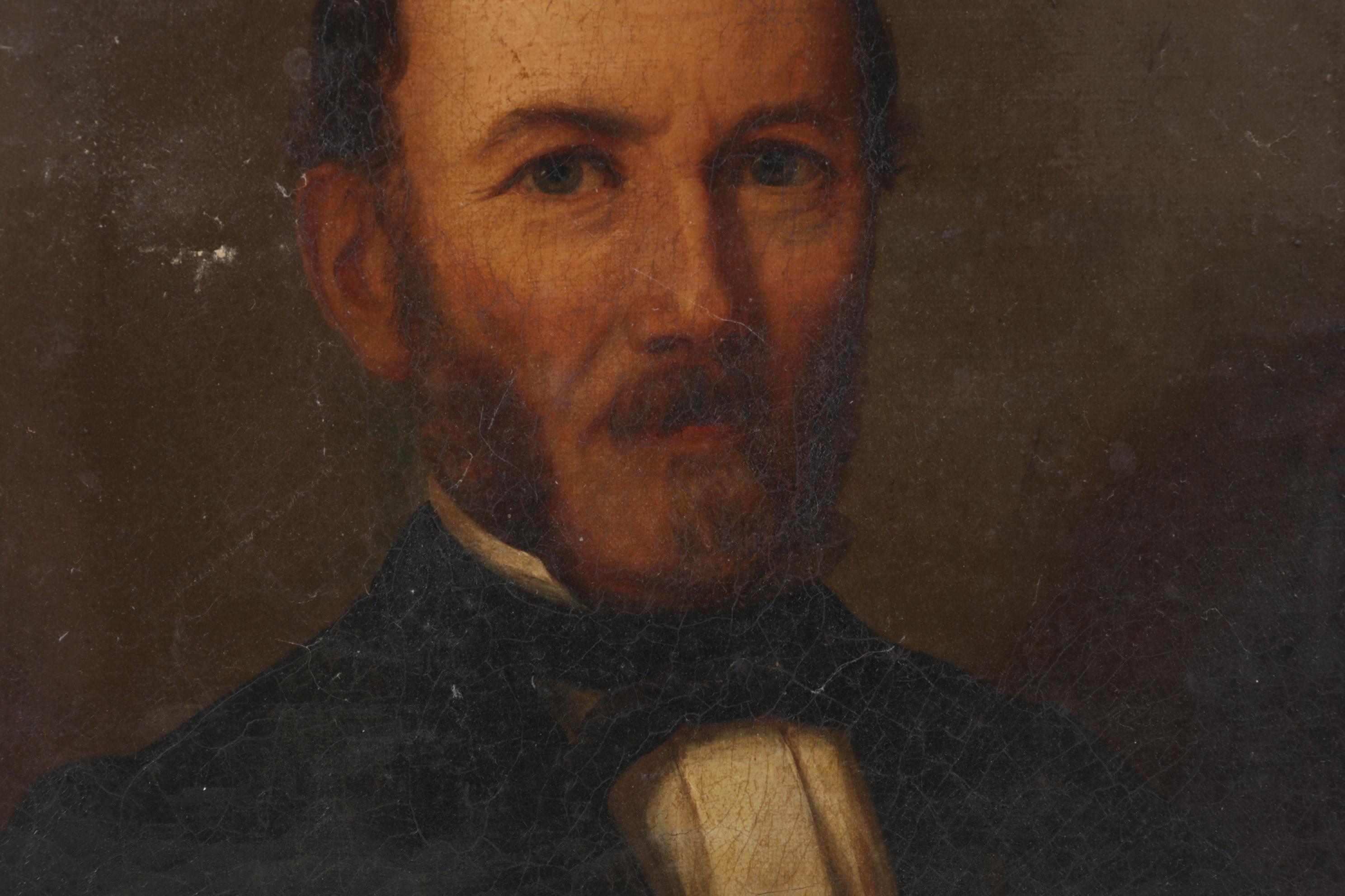 Portrait Oil Painting of Formally Dressed Gentleman, 19th Century
