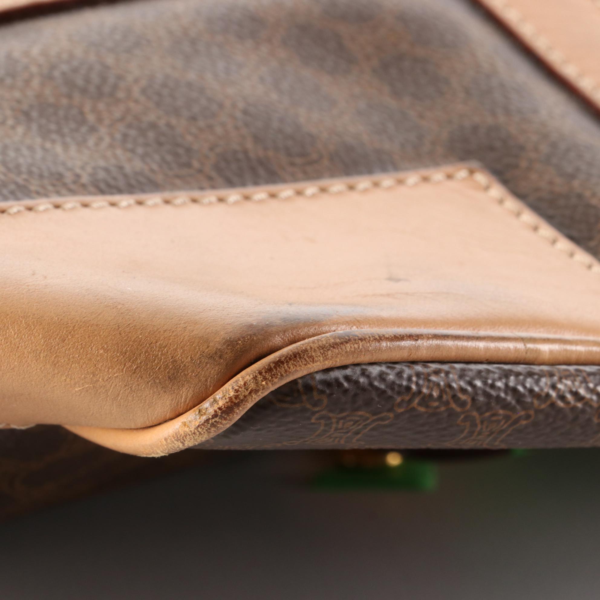 Céline Boston Bag in Macadam Coated Canvas and Leather