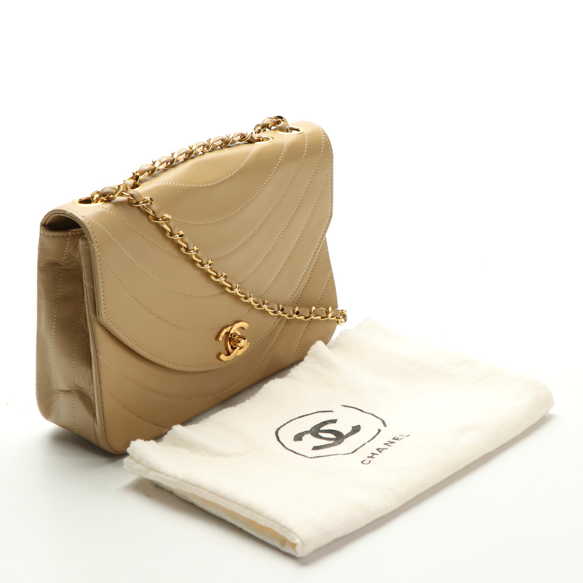 Chanel CC Half Moon Flap Bag in Lambskin Leather