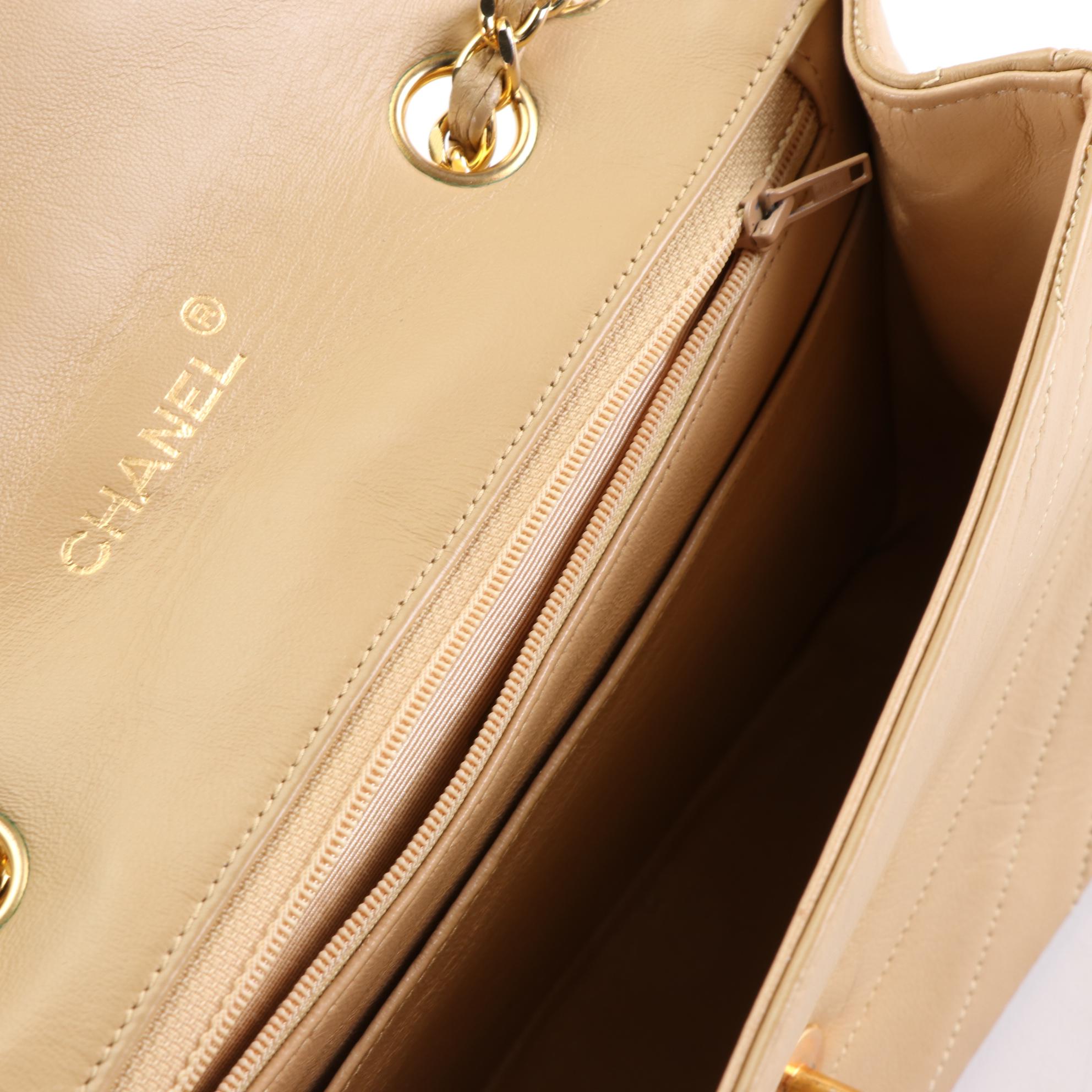 Chanel CC Half Moon Flap Bag in Lambskin Leather