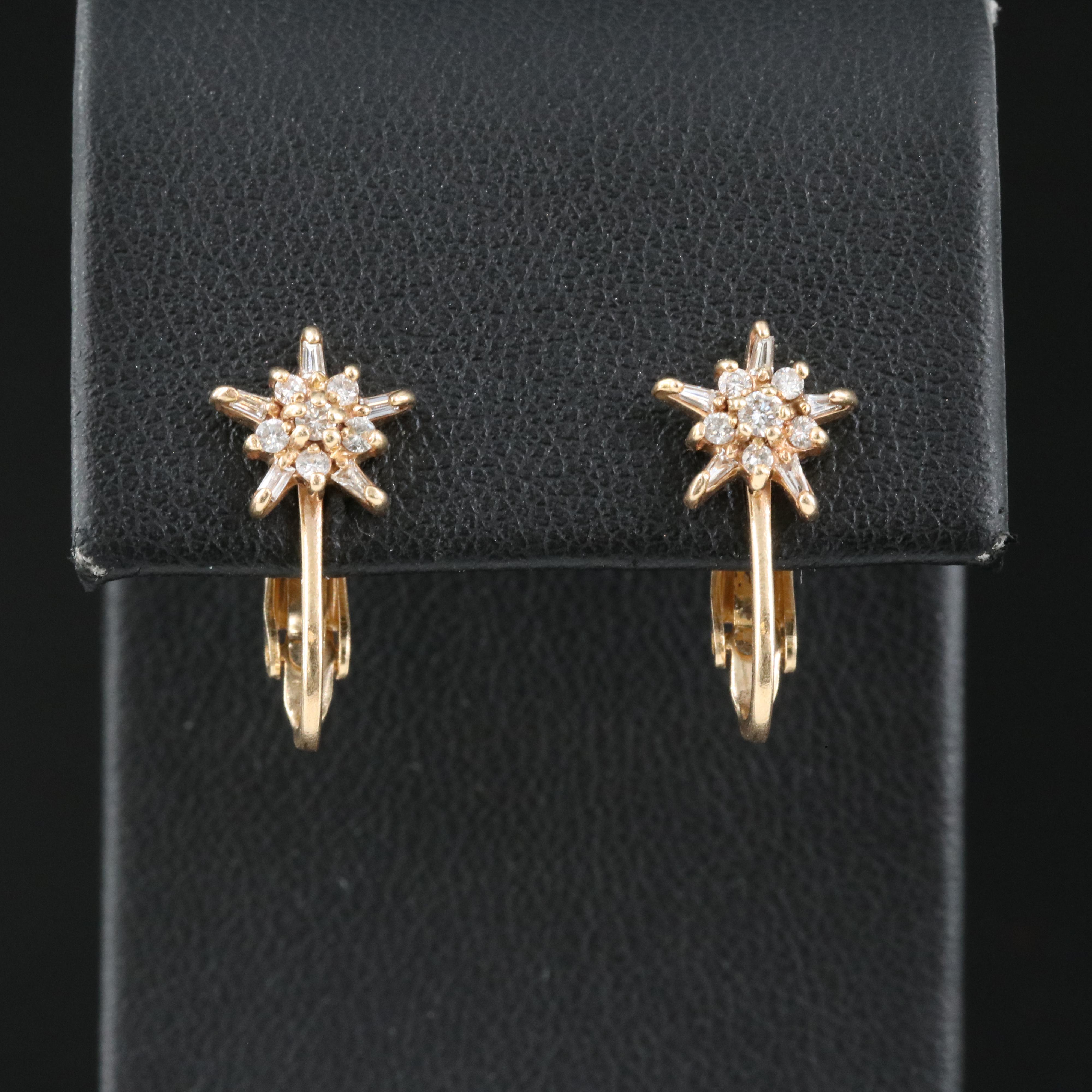 14K 0.24 CTW Diamond Star Earrings