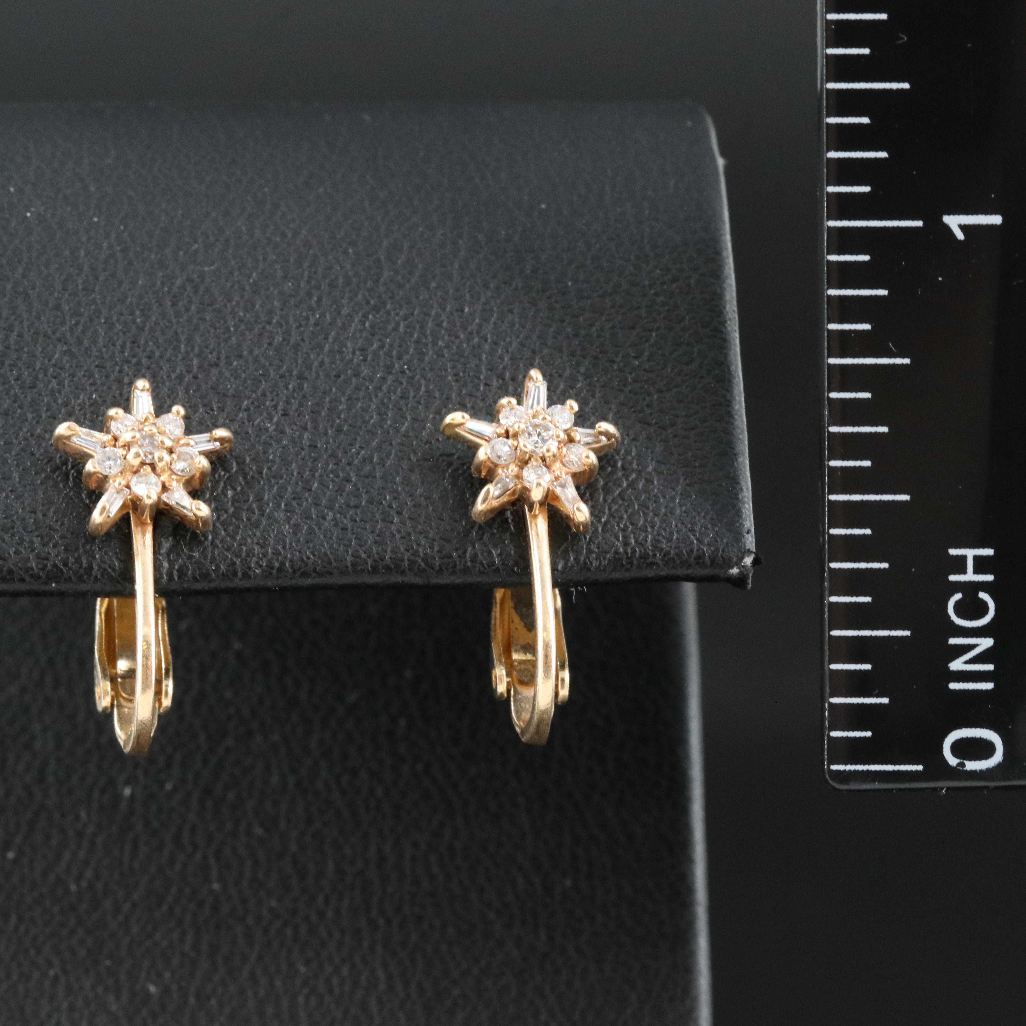 14K 0.24 CTW Diamond Star Earrings