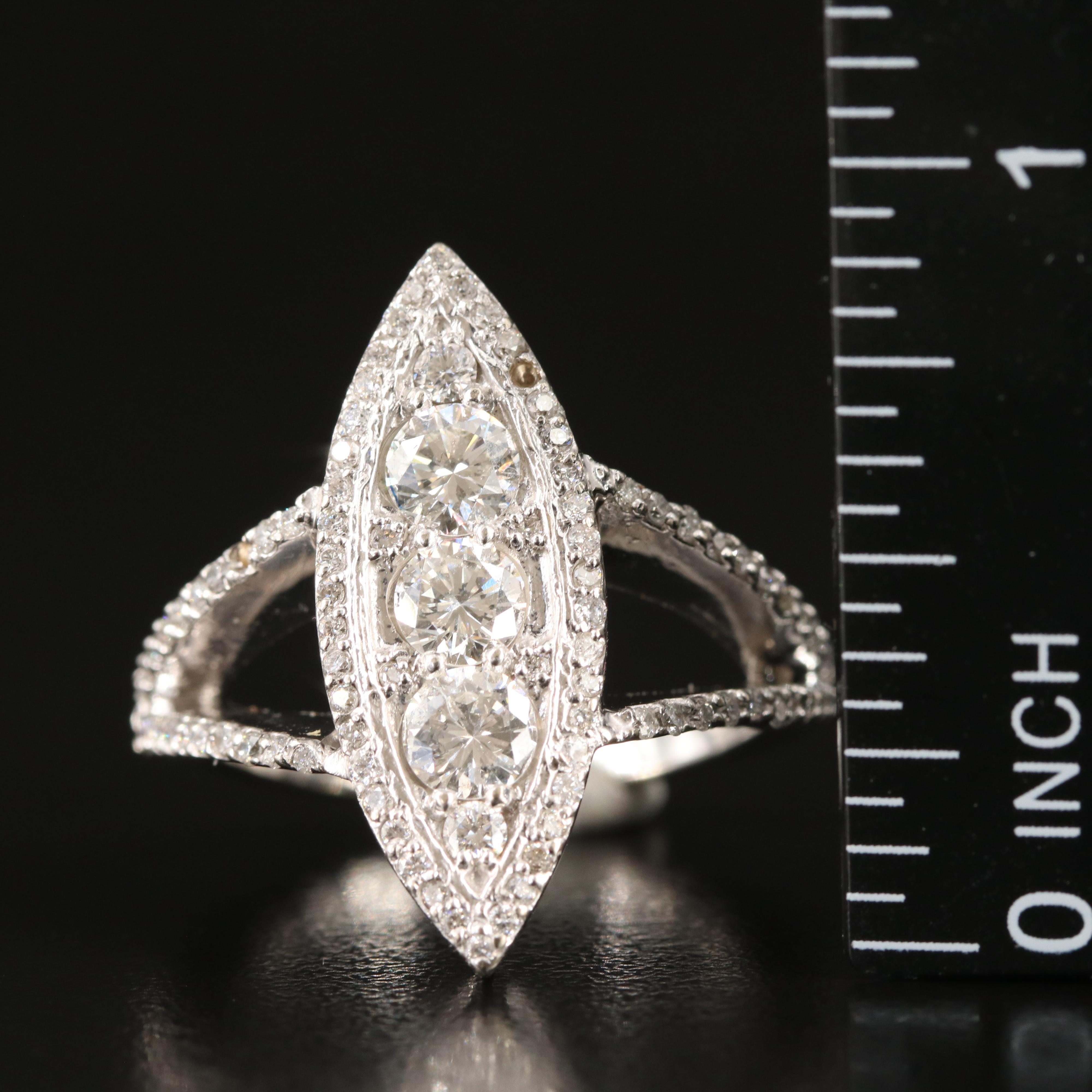14K 1.71 CTW Diamond Navette Ring