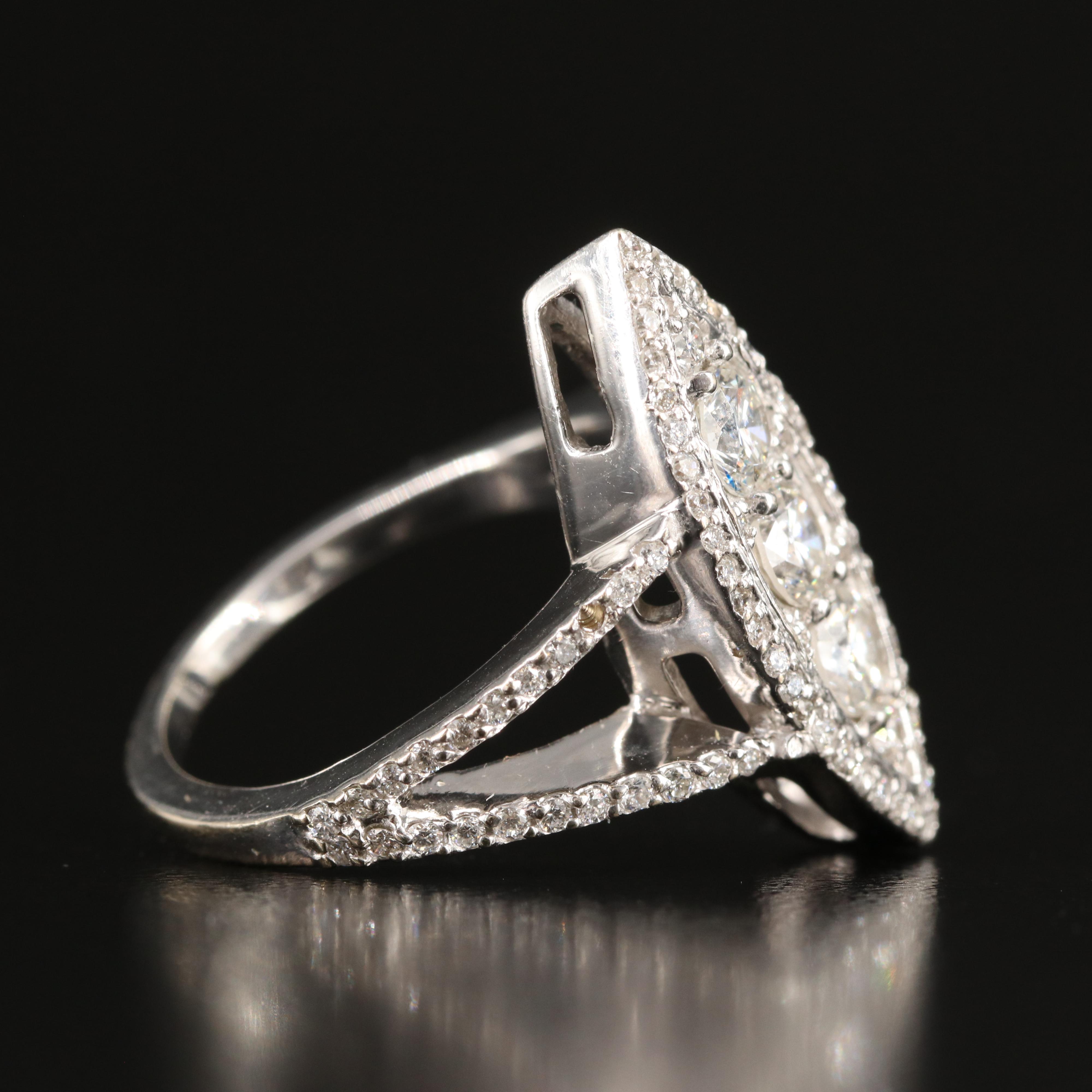 14K 1.71 CTW Diamond Navette Ring