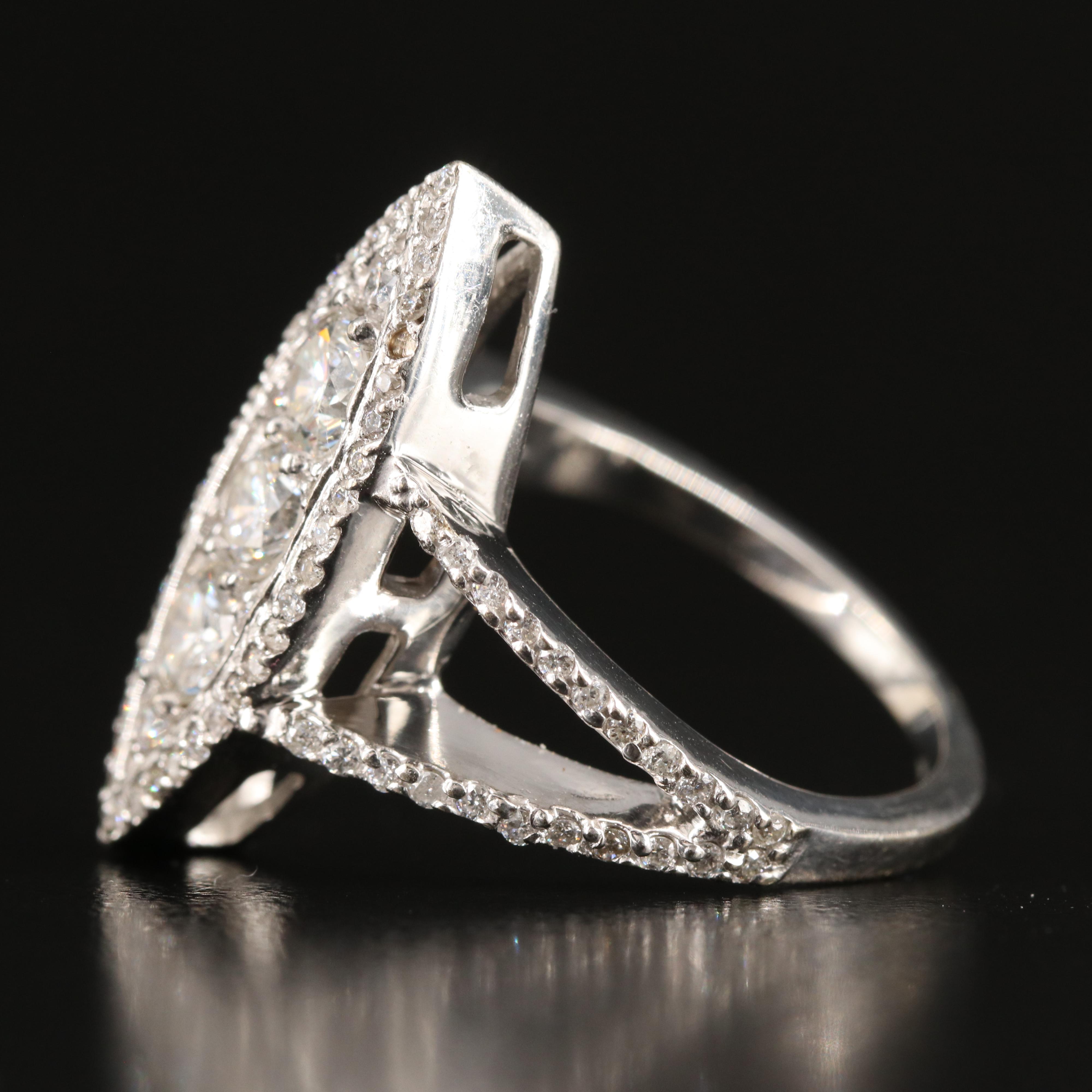 14K 1.71 CTW Diamond Navette Ring