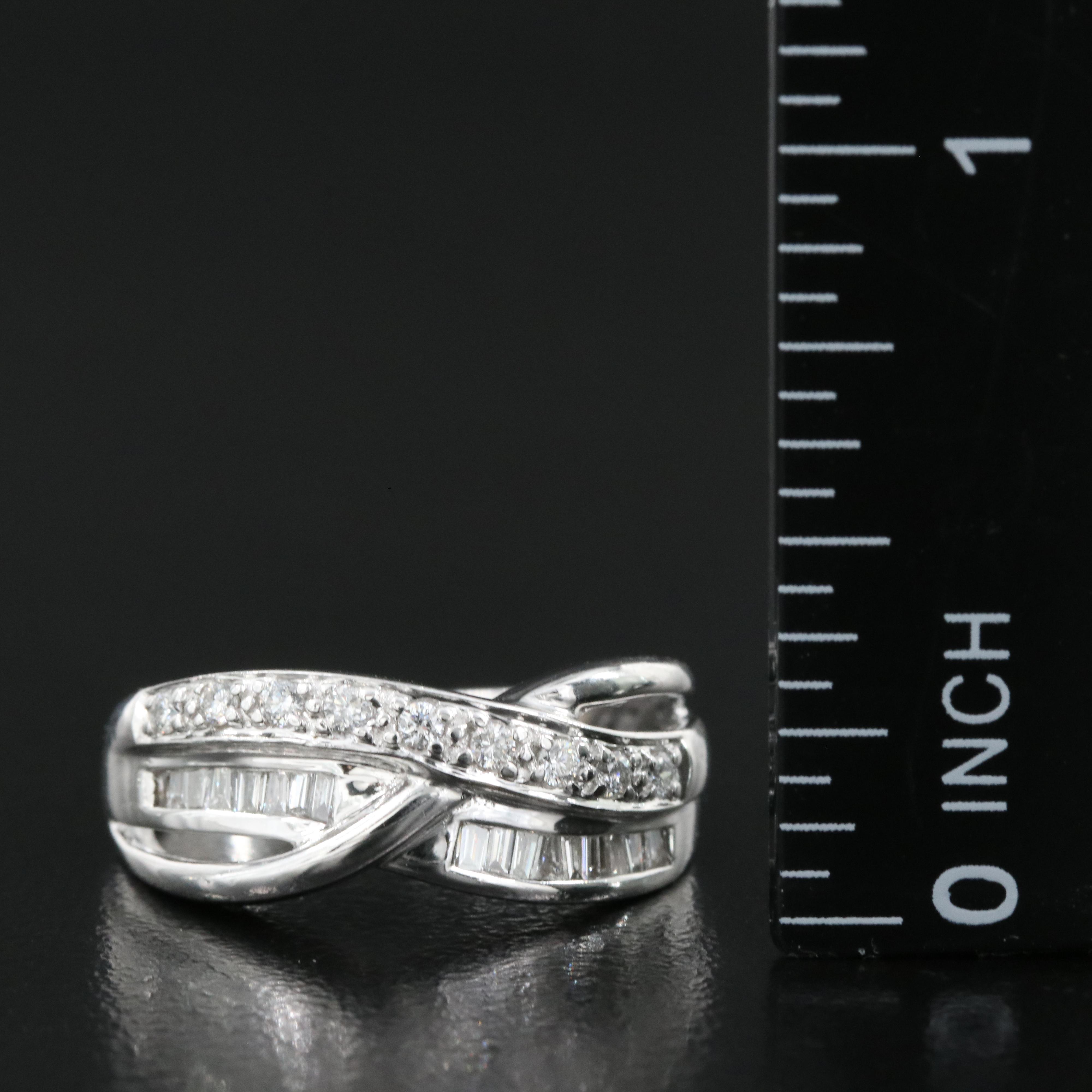 14K 0.24 CTW Diamond Crossover Ring