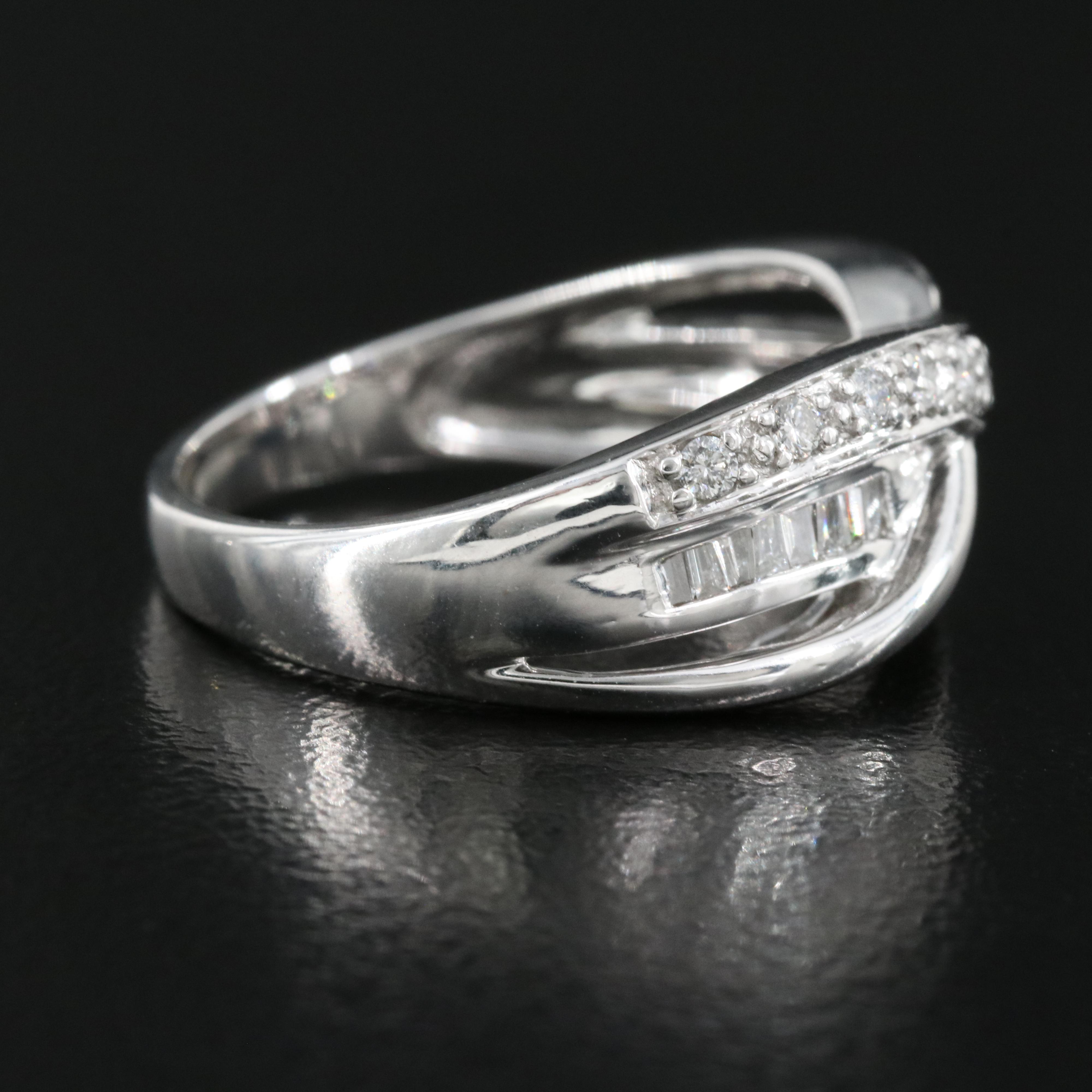 14K 0.24 CTW Diamond Crossover Ring