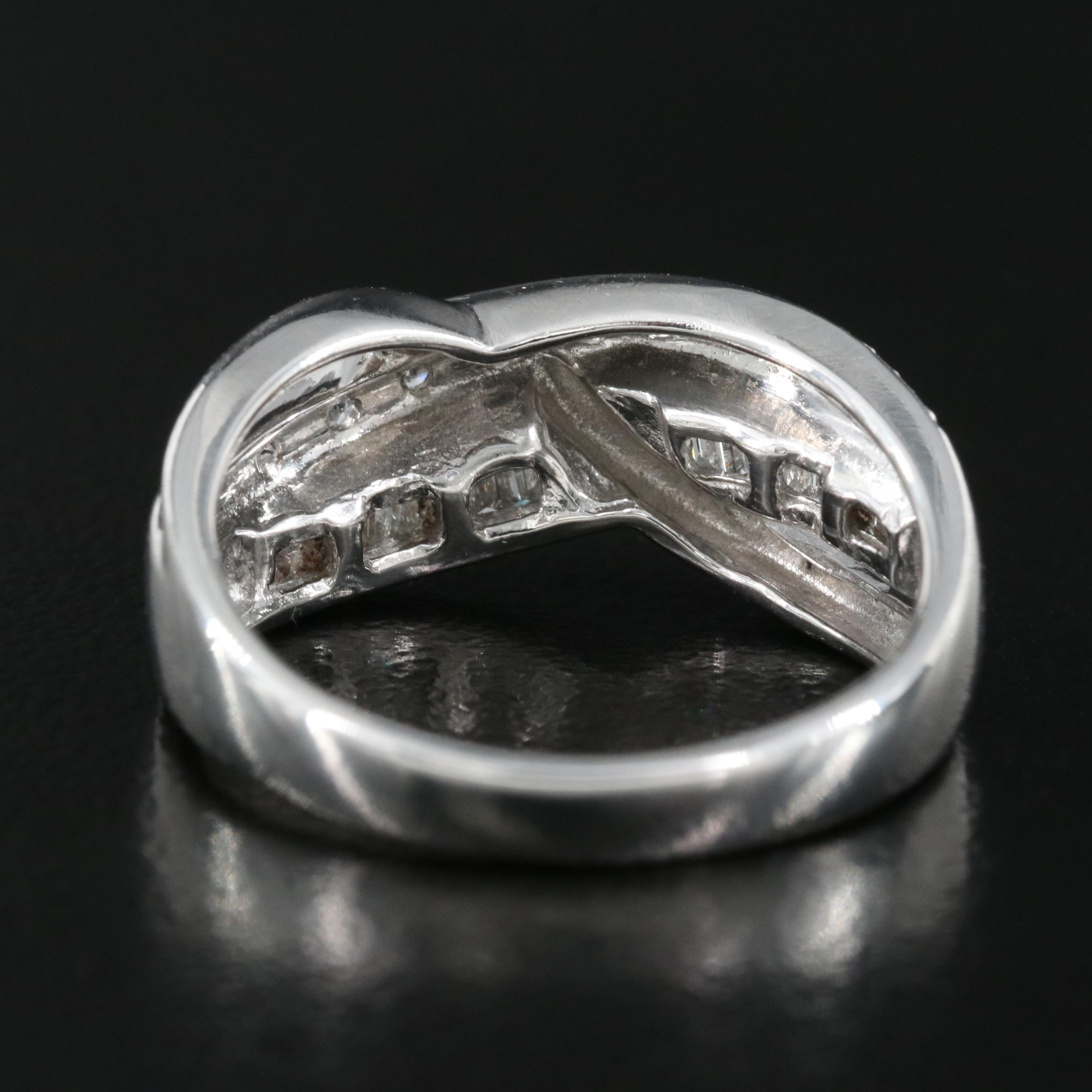 14K 0.24 CTW Diamond Crossover Ring