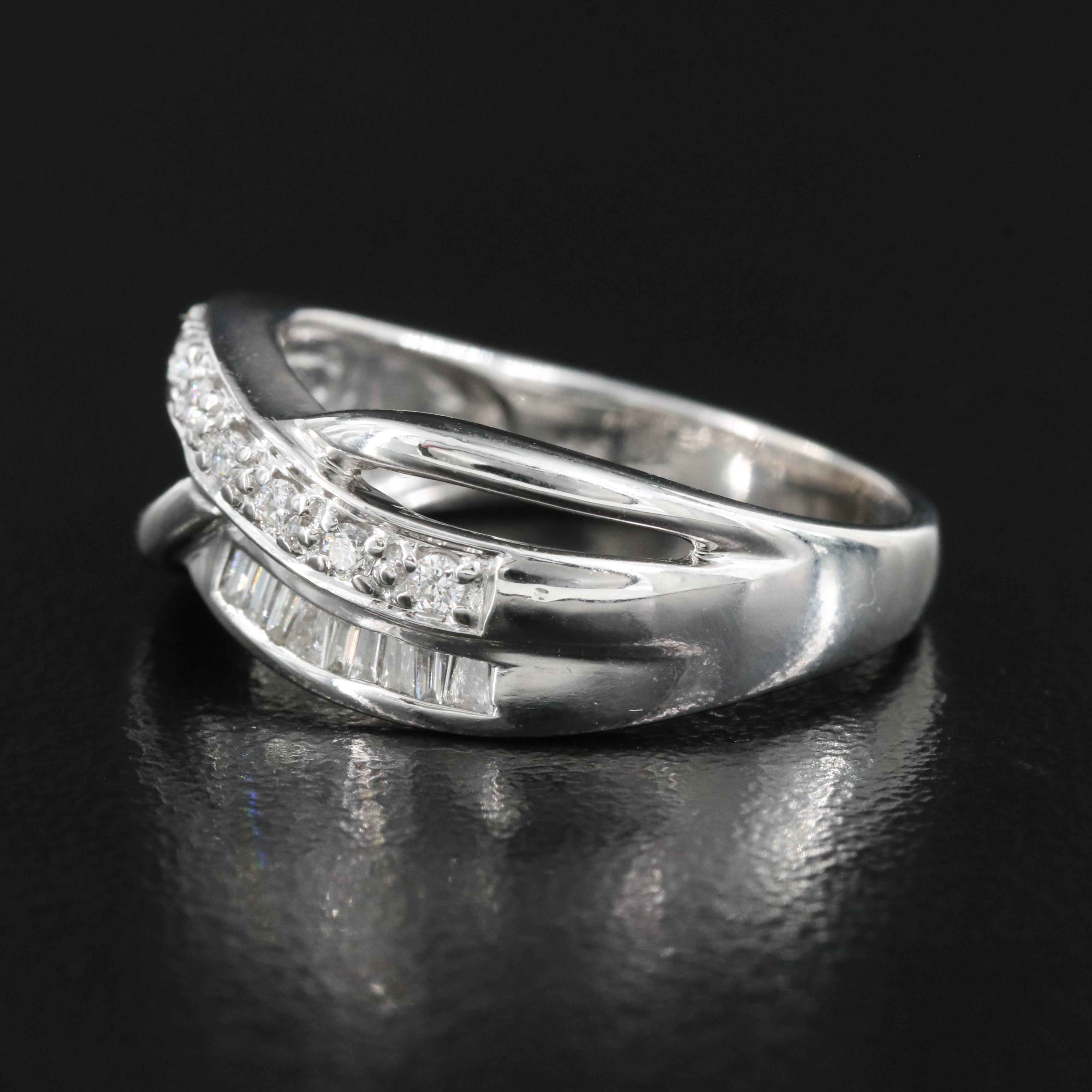 14K 0.24 CTW Diamond Crossover Ring