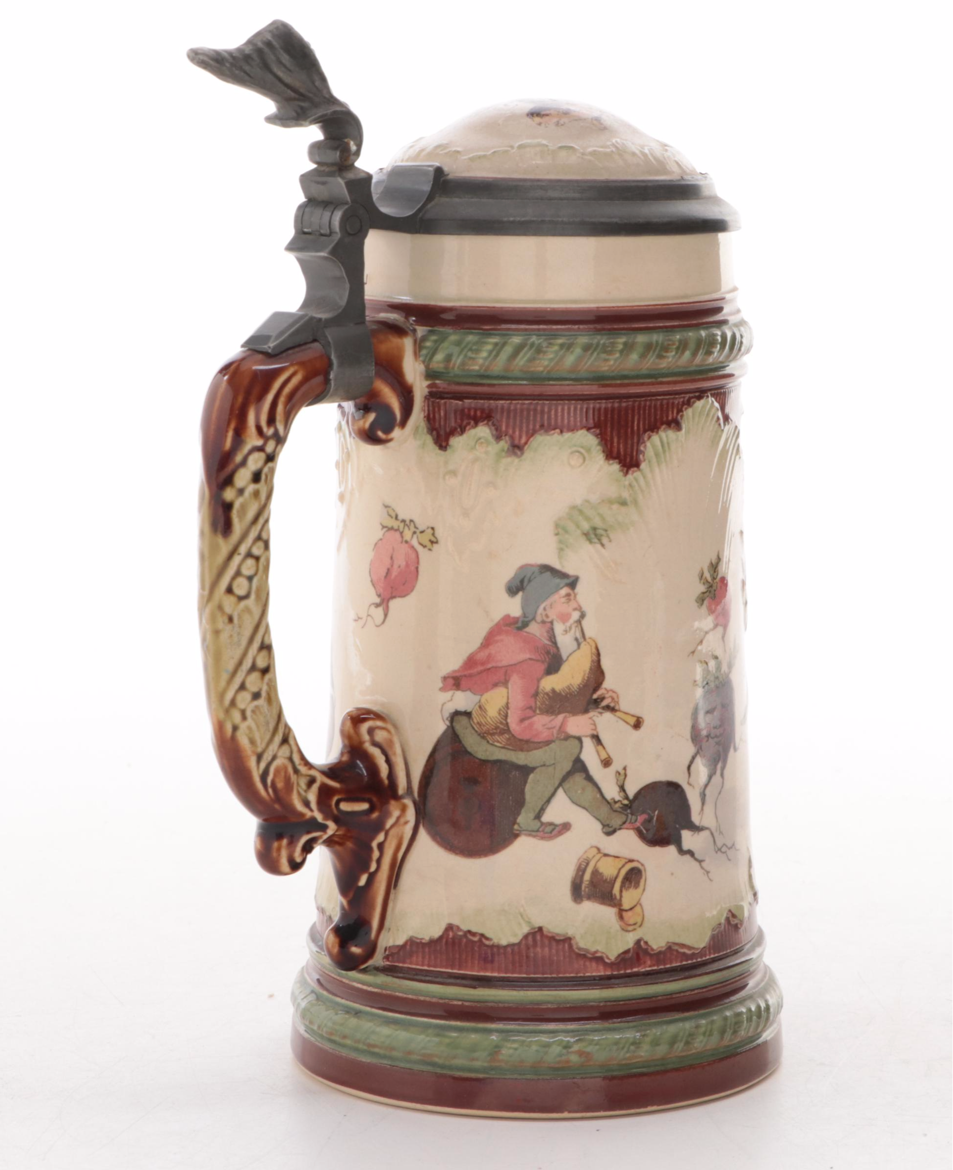 Villeroy & Boch-Mettlach Glazed Stoneware Beer Stein, 1895