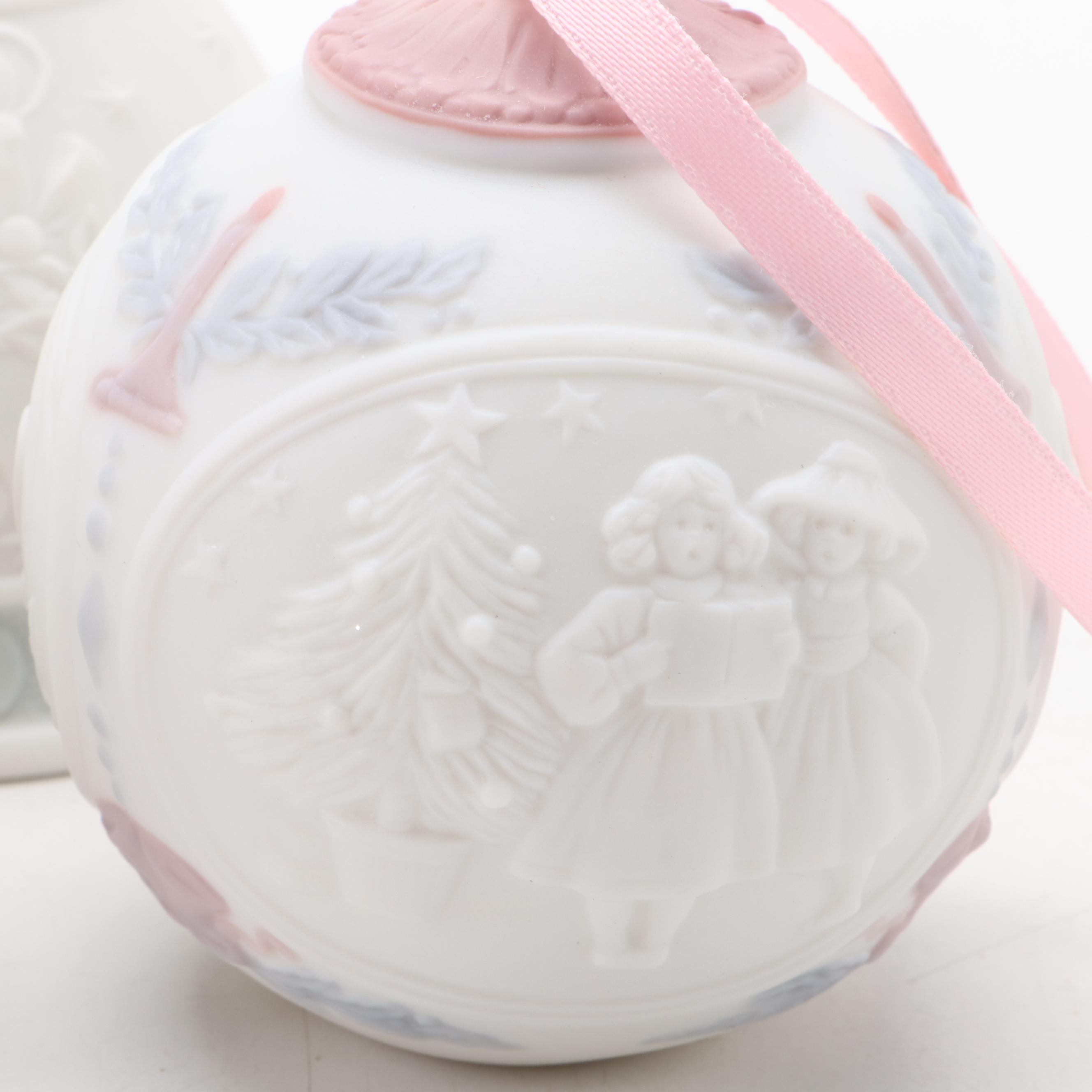 Lenox, Lladró Porcelain and Kurt Adler Polonaise Collection Glass Ornaments