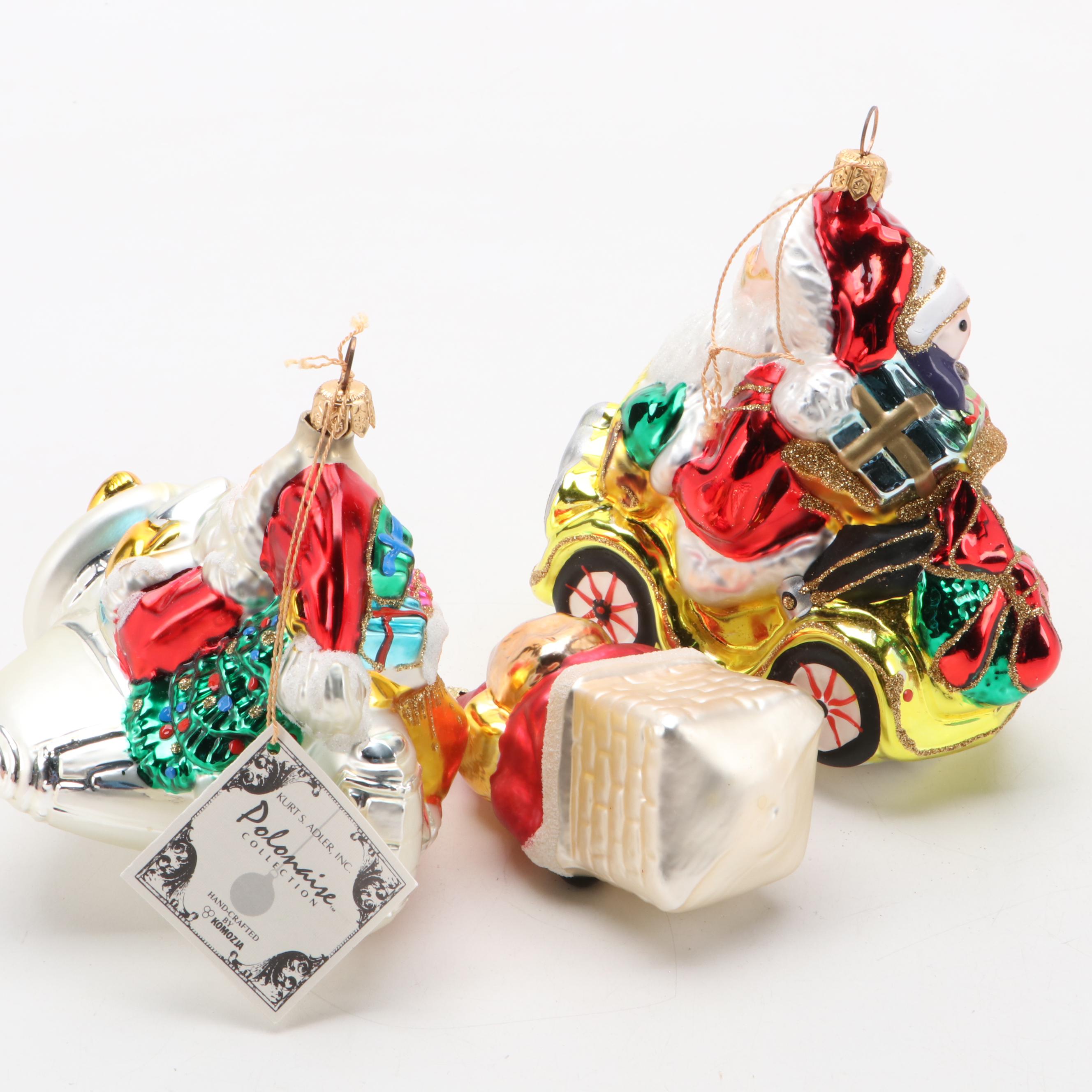 Lenox, Lladró Porcelain and Kurt Adler Polonaise Collection Glass Ornaments