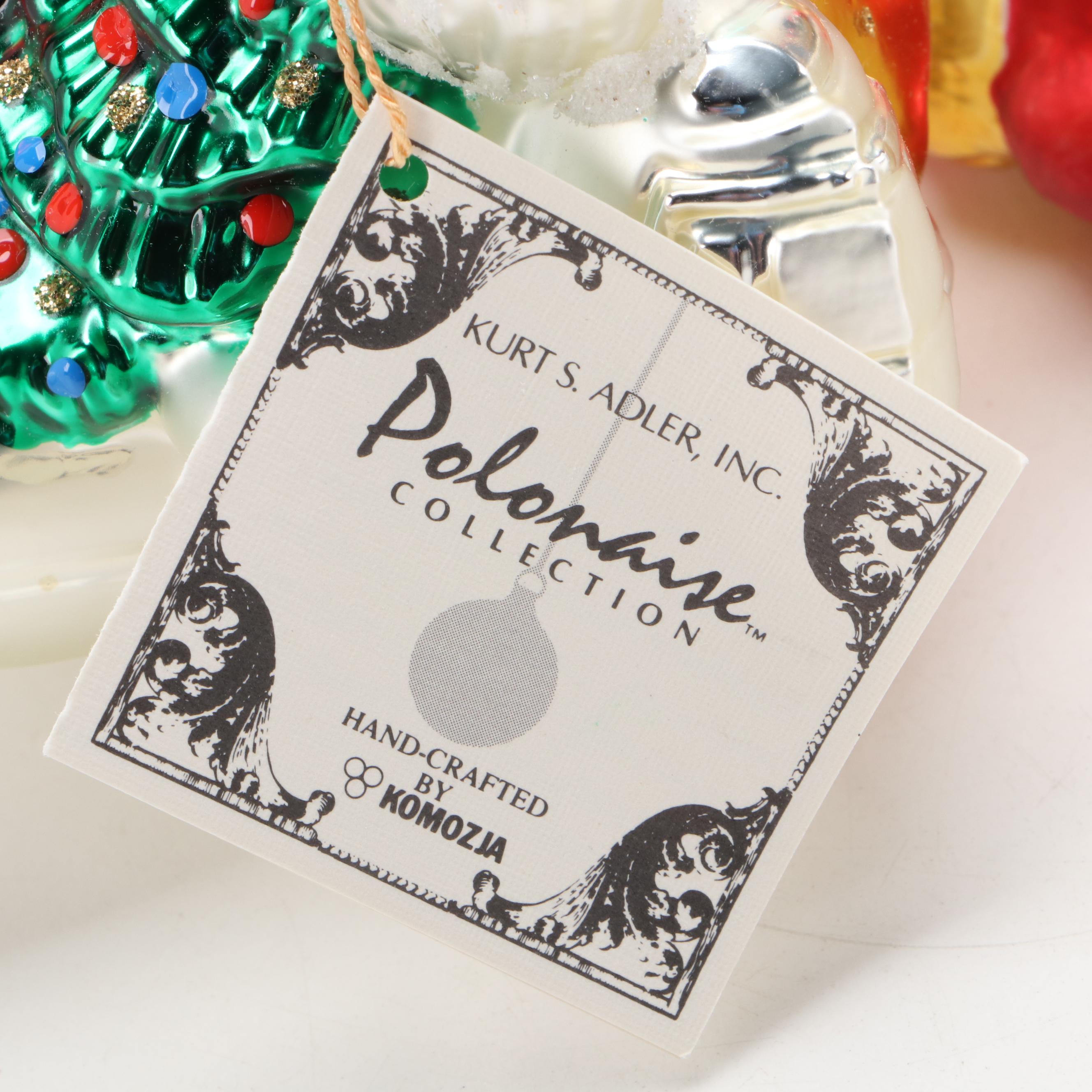 Lenox, Lladró Porcelain and Kurt Adler Polonaise Collection Glass Ornaments