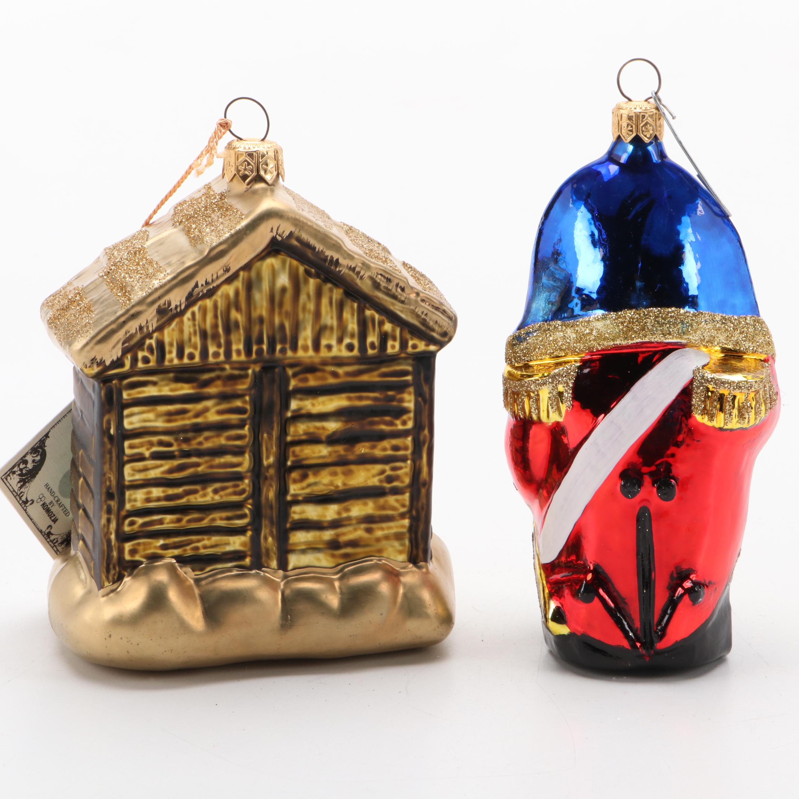 Lenox, Lladró Porcelain and Kurt Adler Polonaise Collection Glass Ornaments