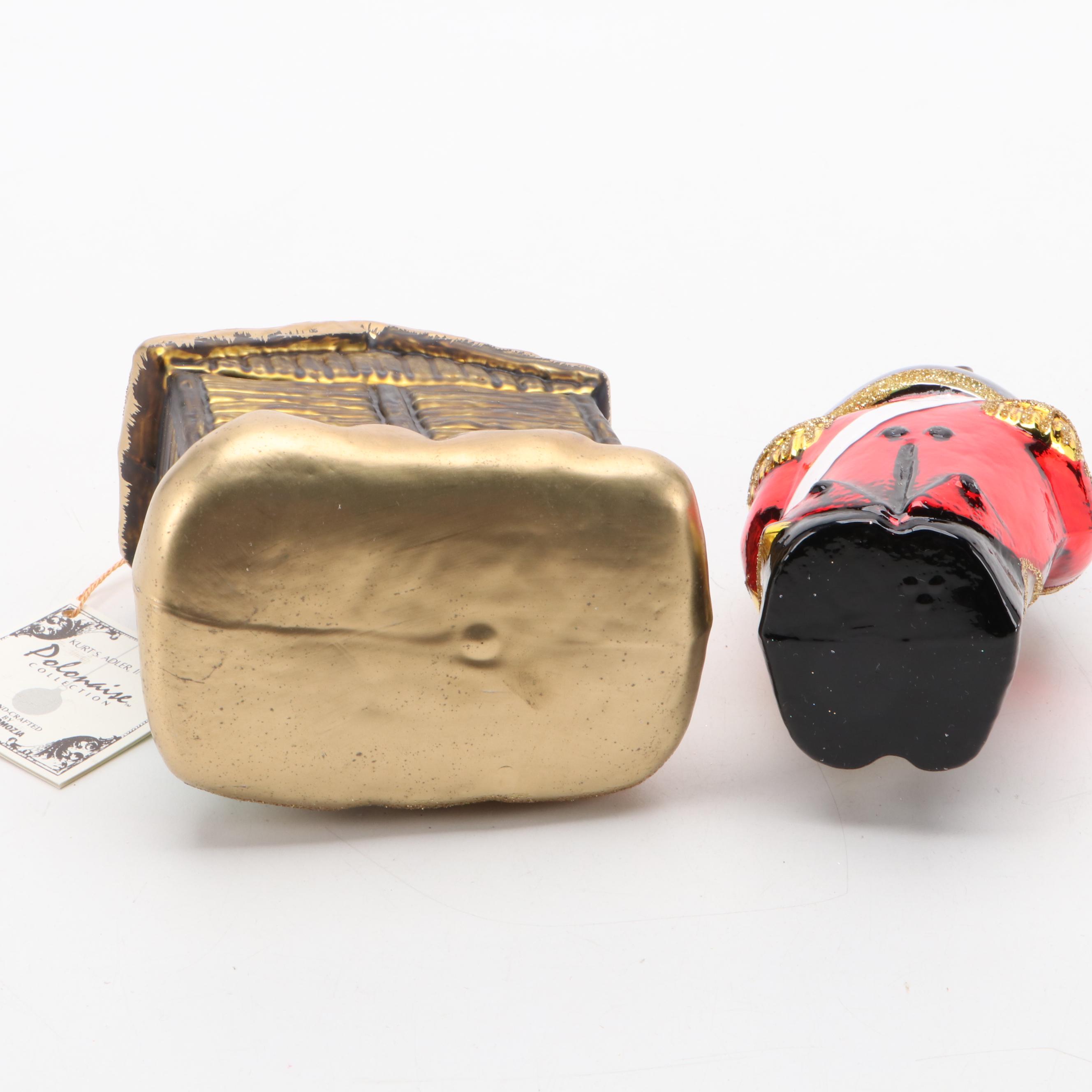 Lenox, Lladró Porcelain and Kurt Adler Polonaise Collection Glass Ornaments