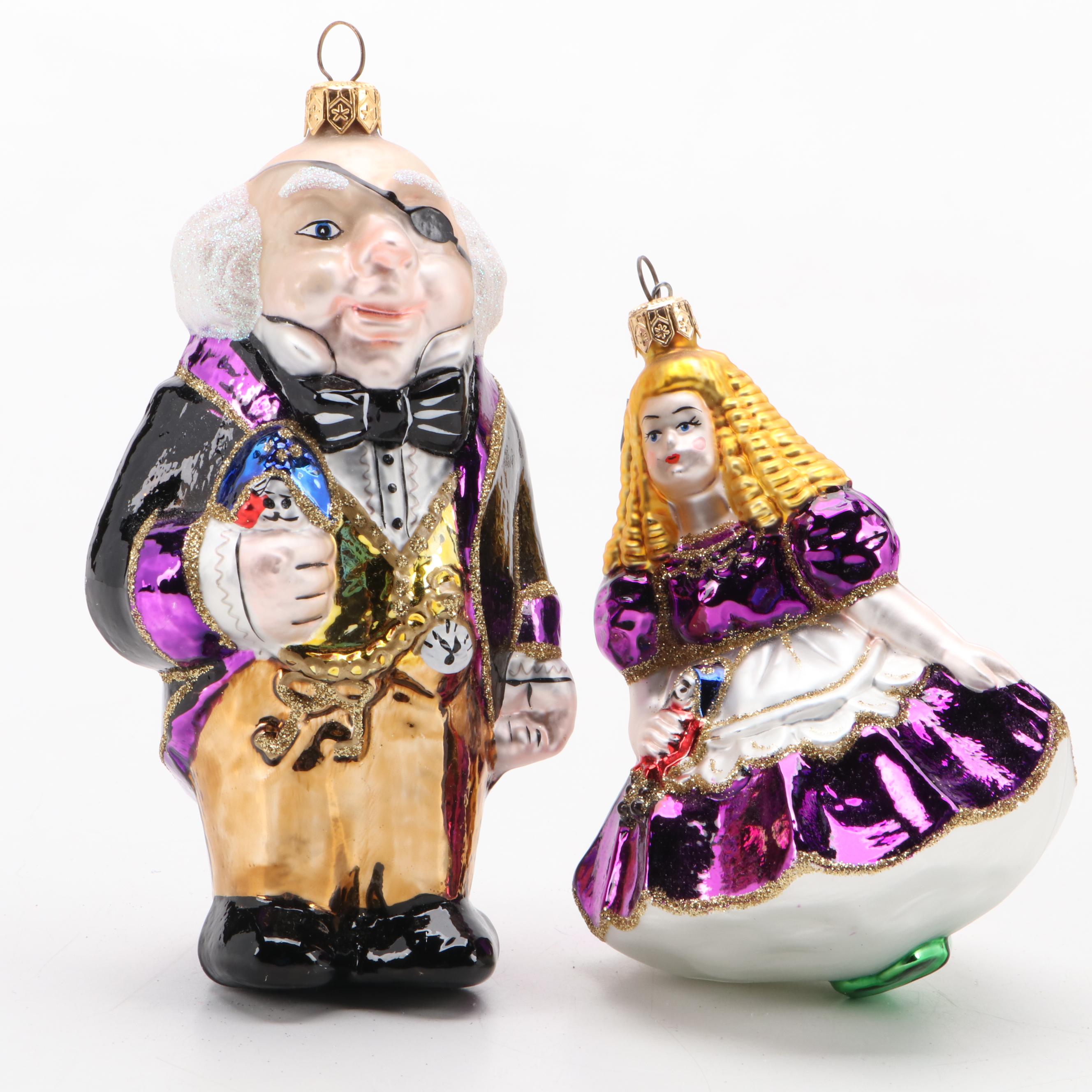 Lenox, Lladró Porcelain and Kurt Adler Polonaise Collection Glass Ornaments