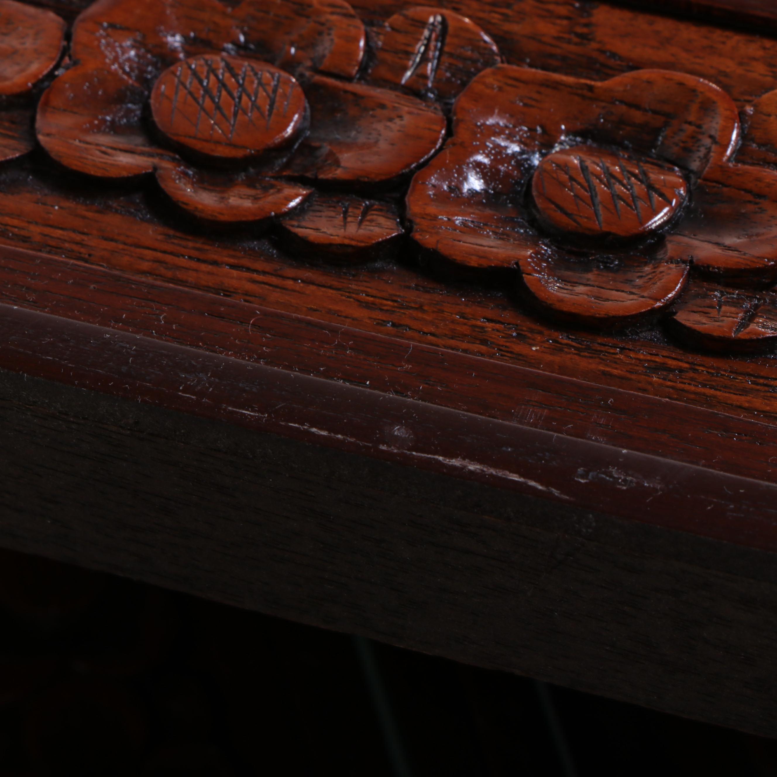 Chinese Dragon-Carved Hardwood Nine-Piece Dining Set