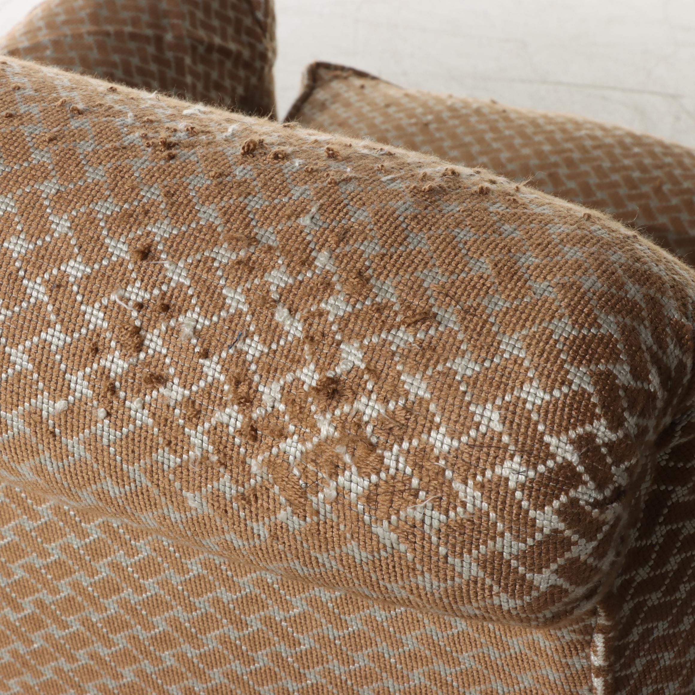 Century Furniture Custom-Upholstered Mahogany Easy Armchair, Early 20th Century