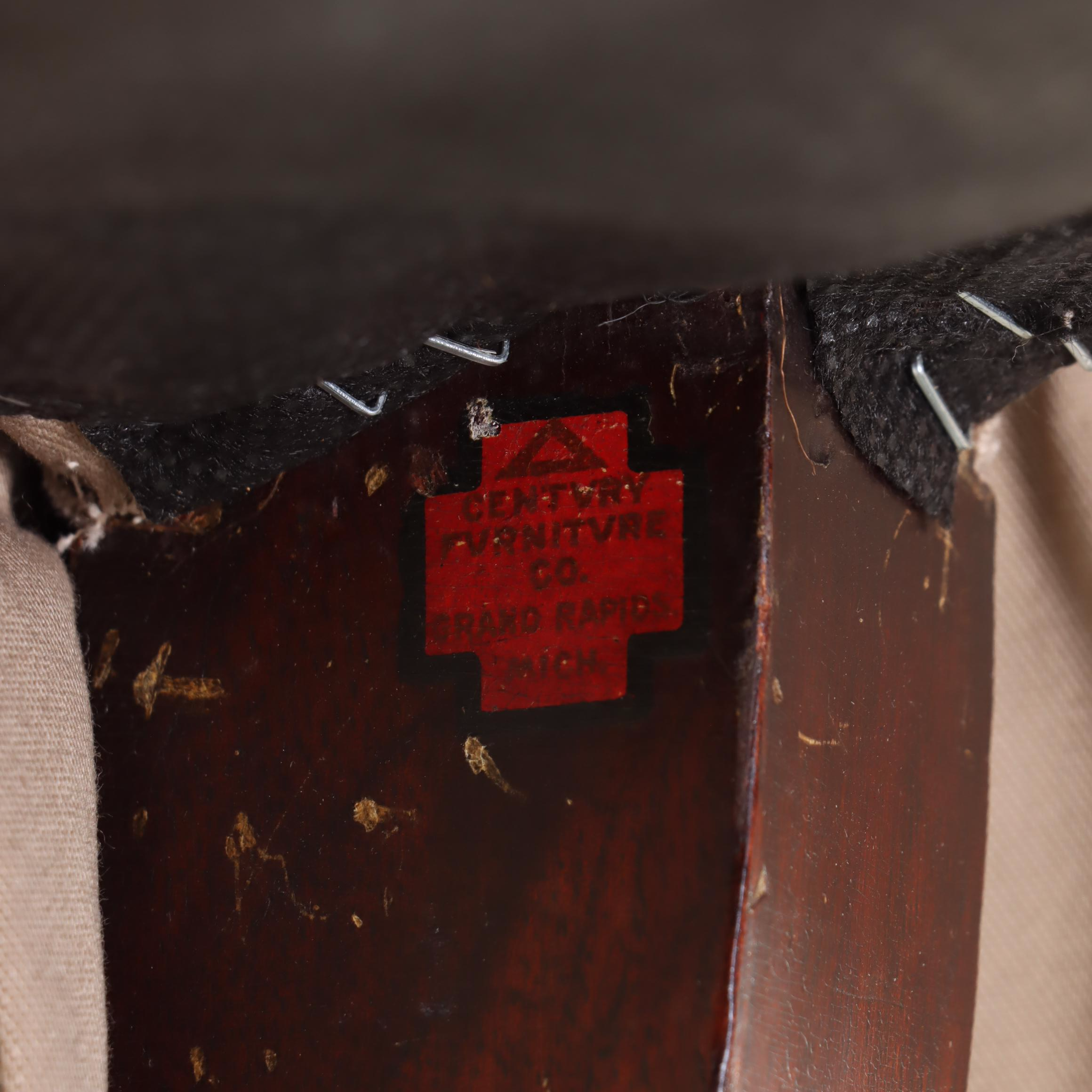 Century Furniture Custom-Upholstered Mahogany Easy Armchair, Early 20th Century