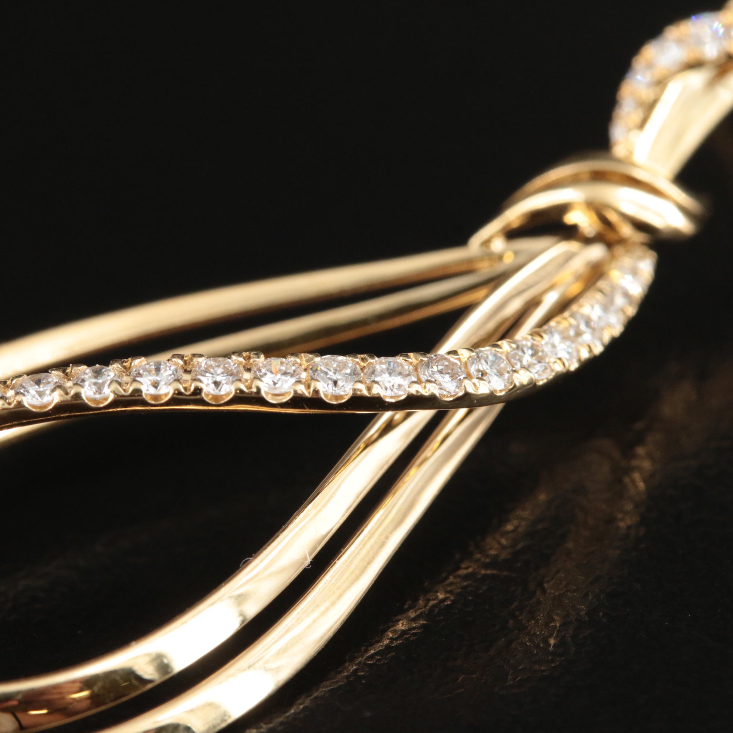 18K 0.96 CTW Diamond Teardrop Ribbon Earrings