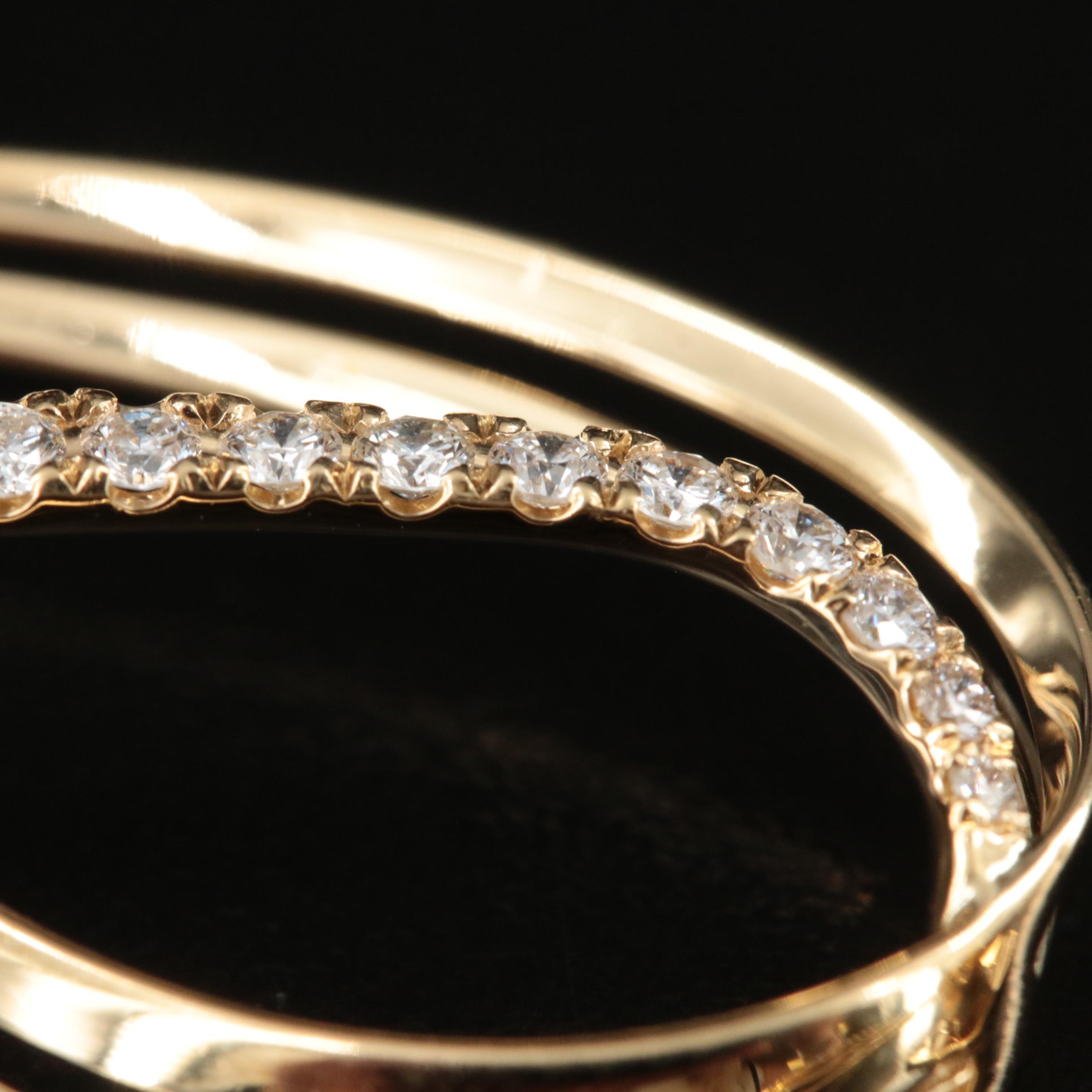 18K 0.96 CTW Diamond Teardrop Ribbon Earrings