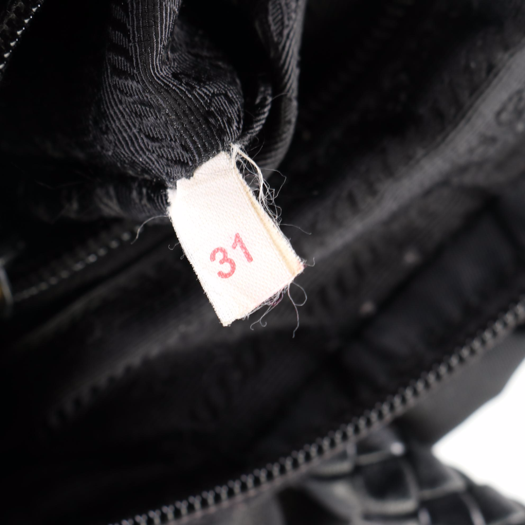 Prada Tessuto Nylon and Braided Leather Handle Two-Way Bag