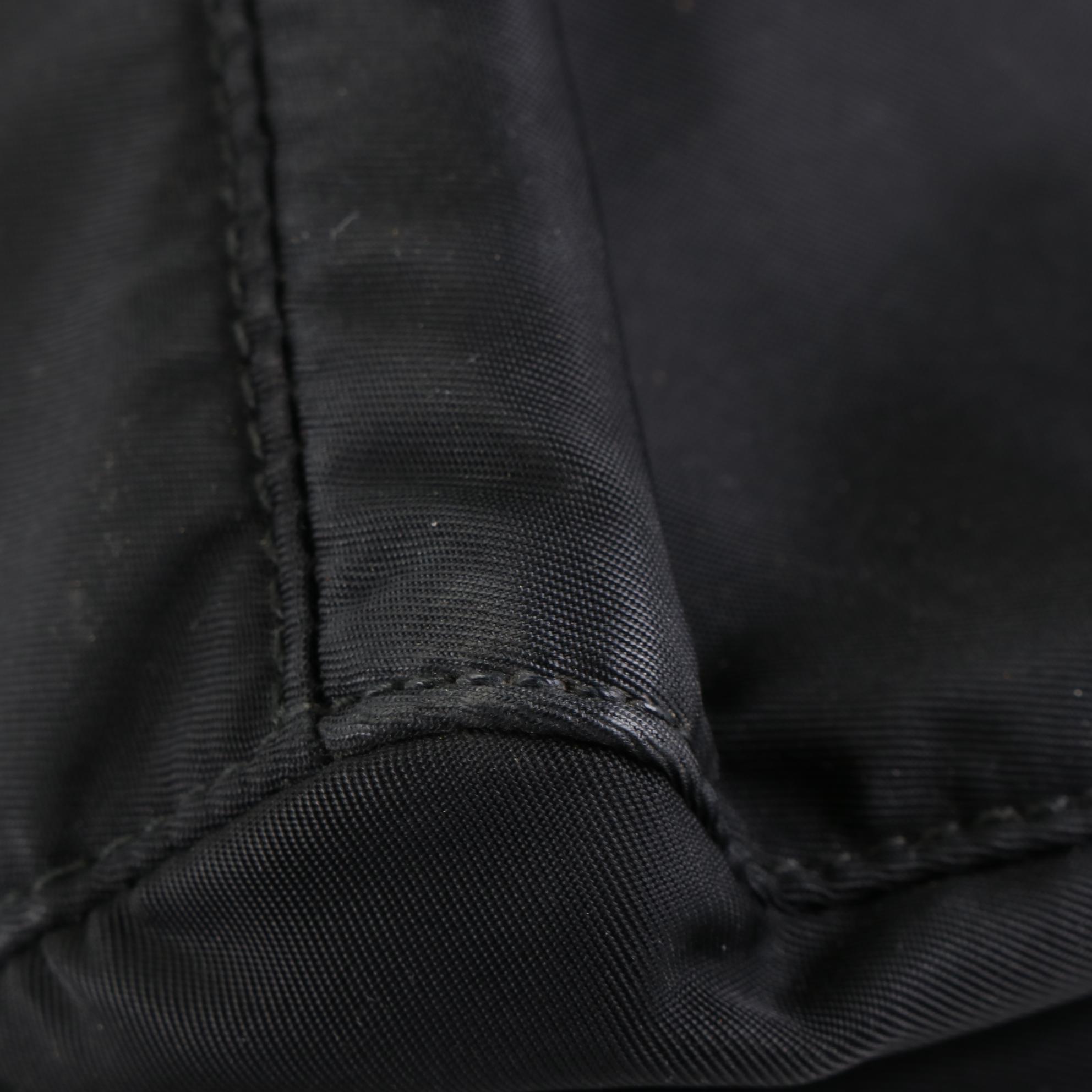 Prada Tessuto Nylon and Braided Leather Handle Two-Way Bag