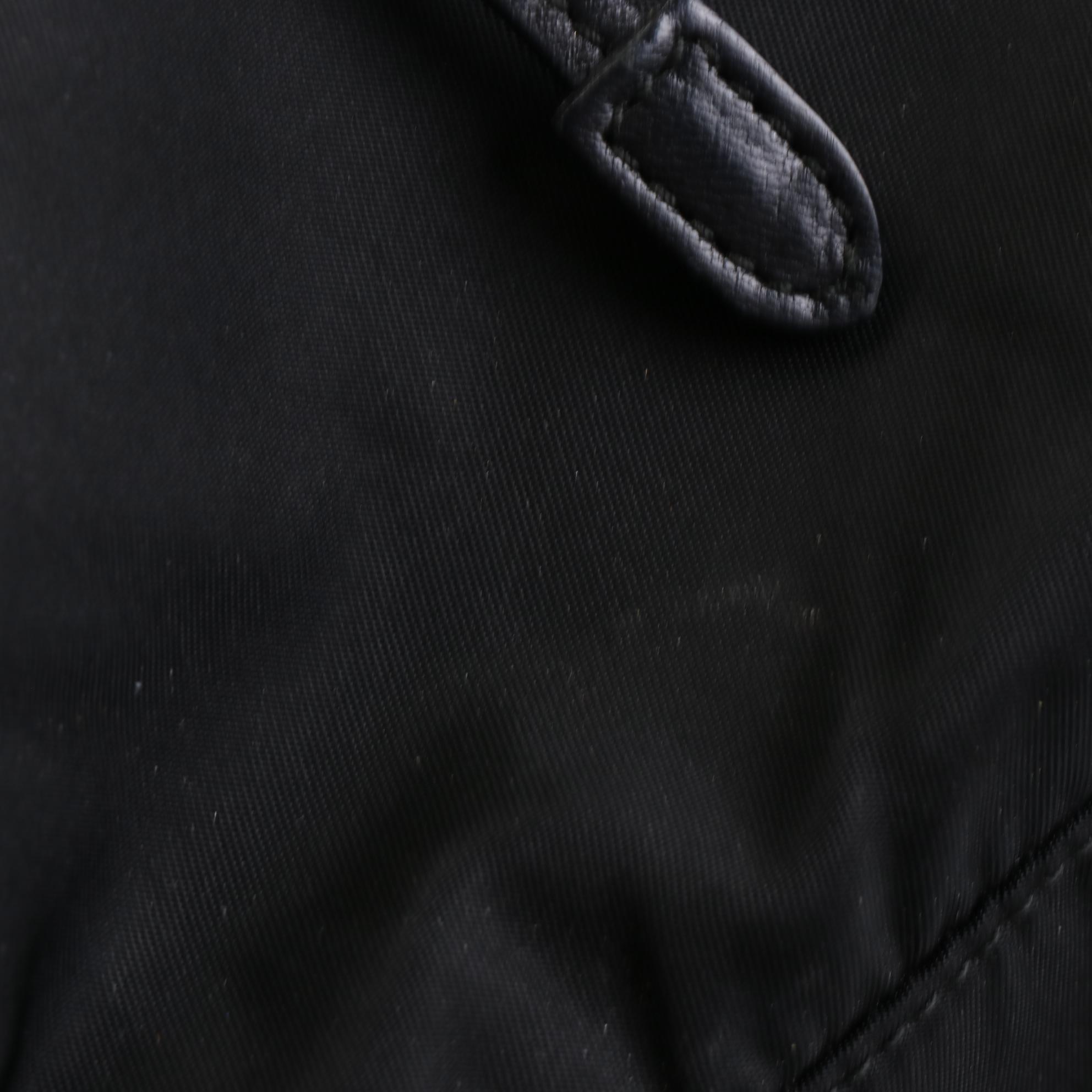 Prada Tessuto Nylon and Braided Leather Handle Two-Way Bag