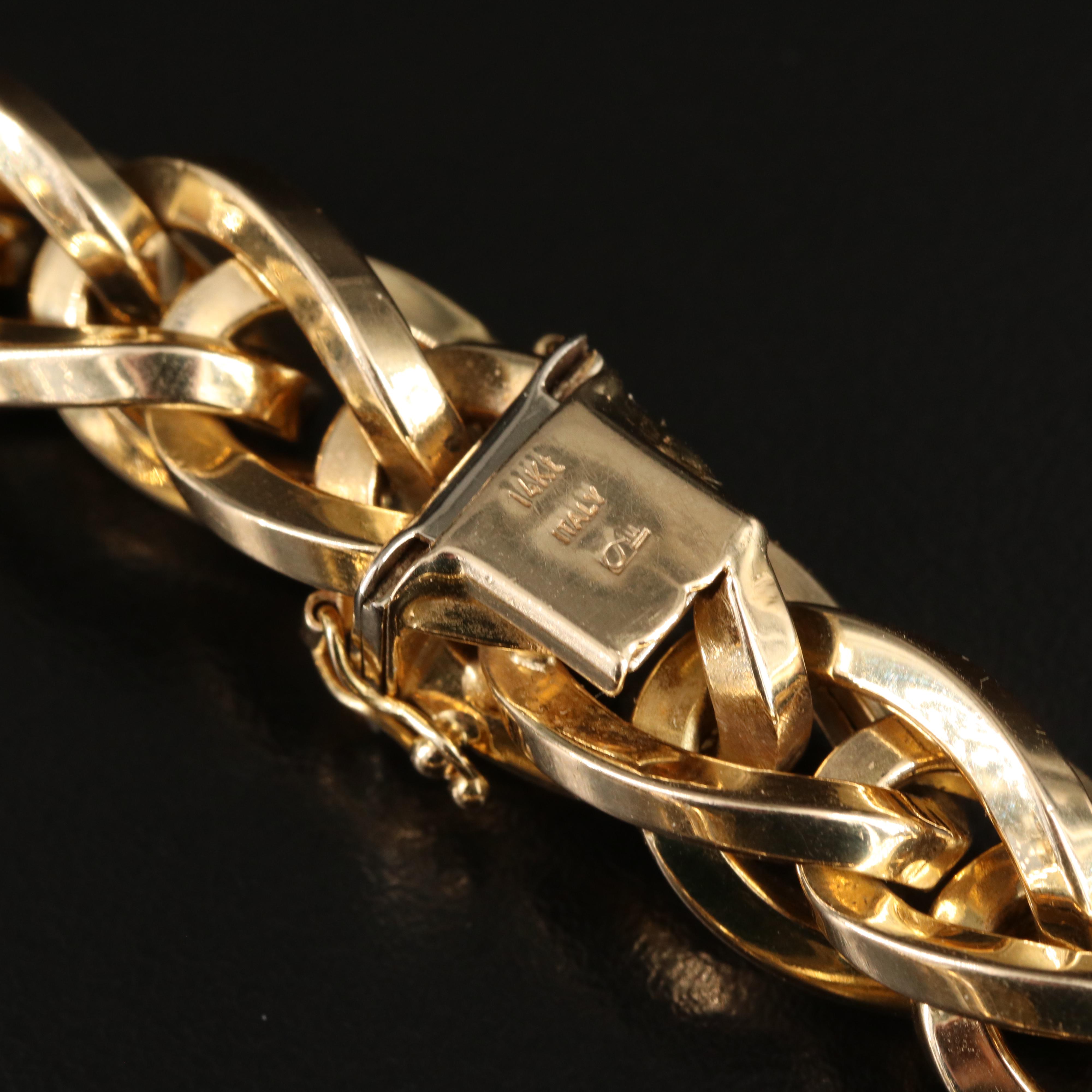 Italian 14K Wheat Chain Necklace