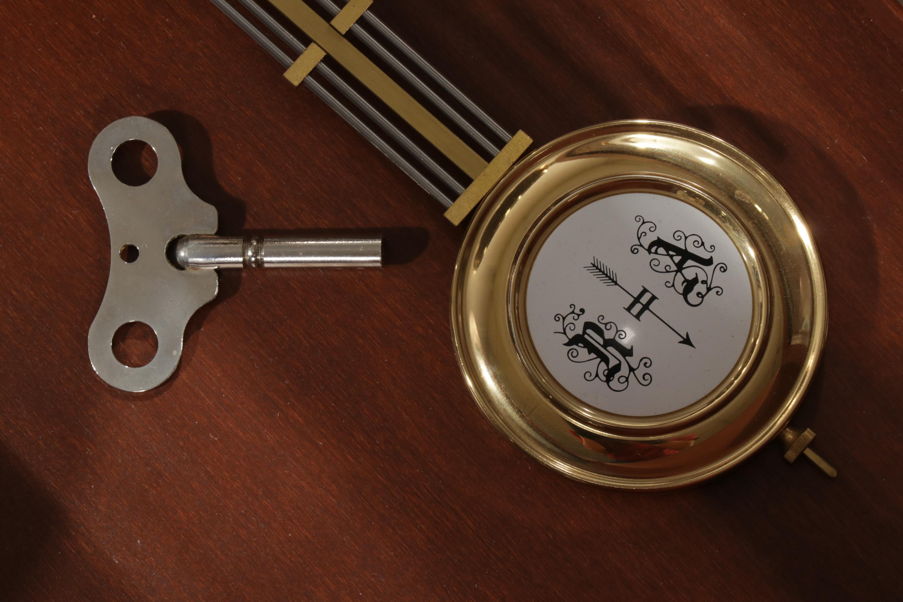 Emperor Federal Style Mahogany Cased Pendulum Wall Clock, Late 20th Century