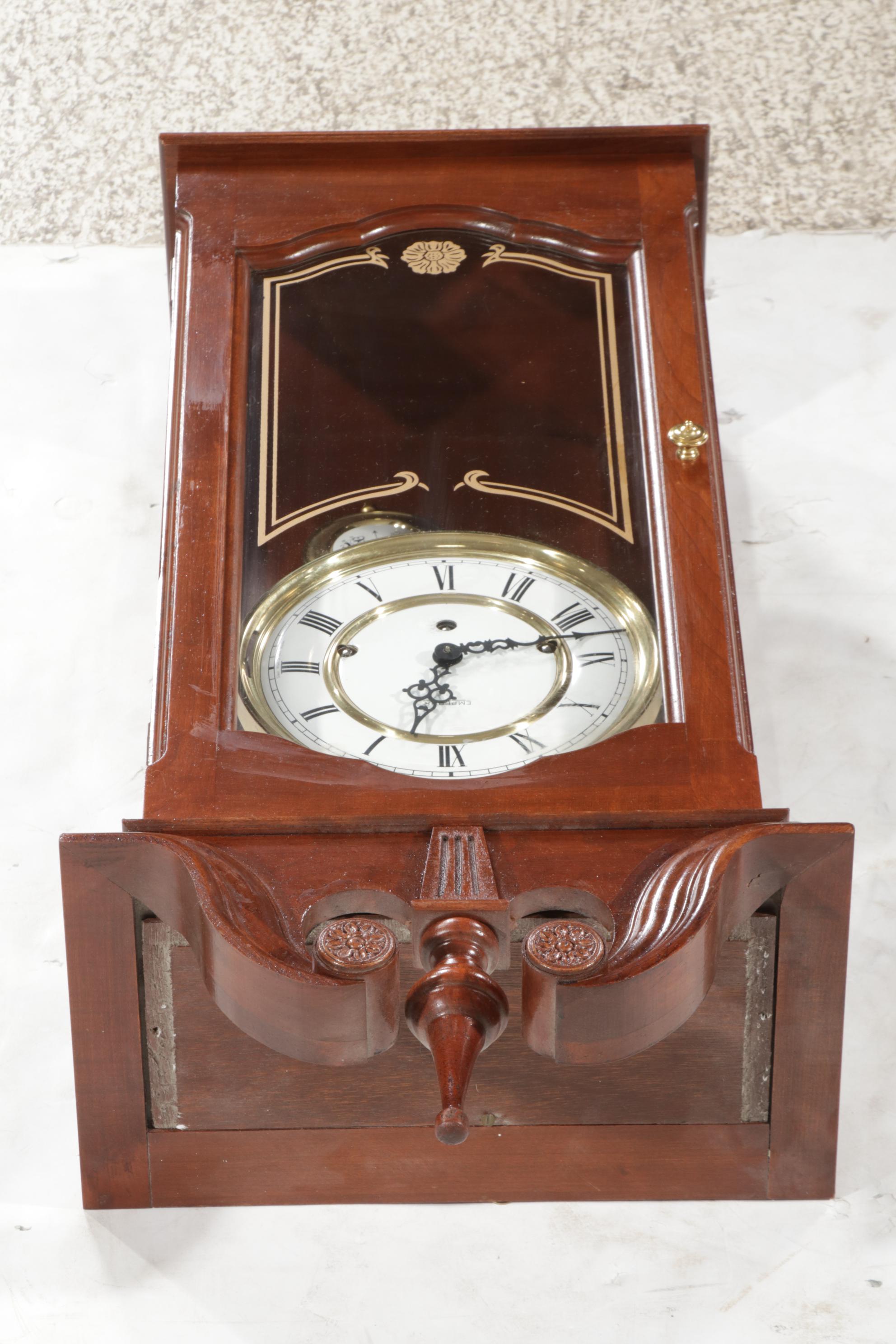 Emperor Federal Style Mahogany Cased Pendulum Wall Clock, Late 20th Century