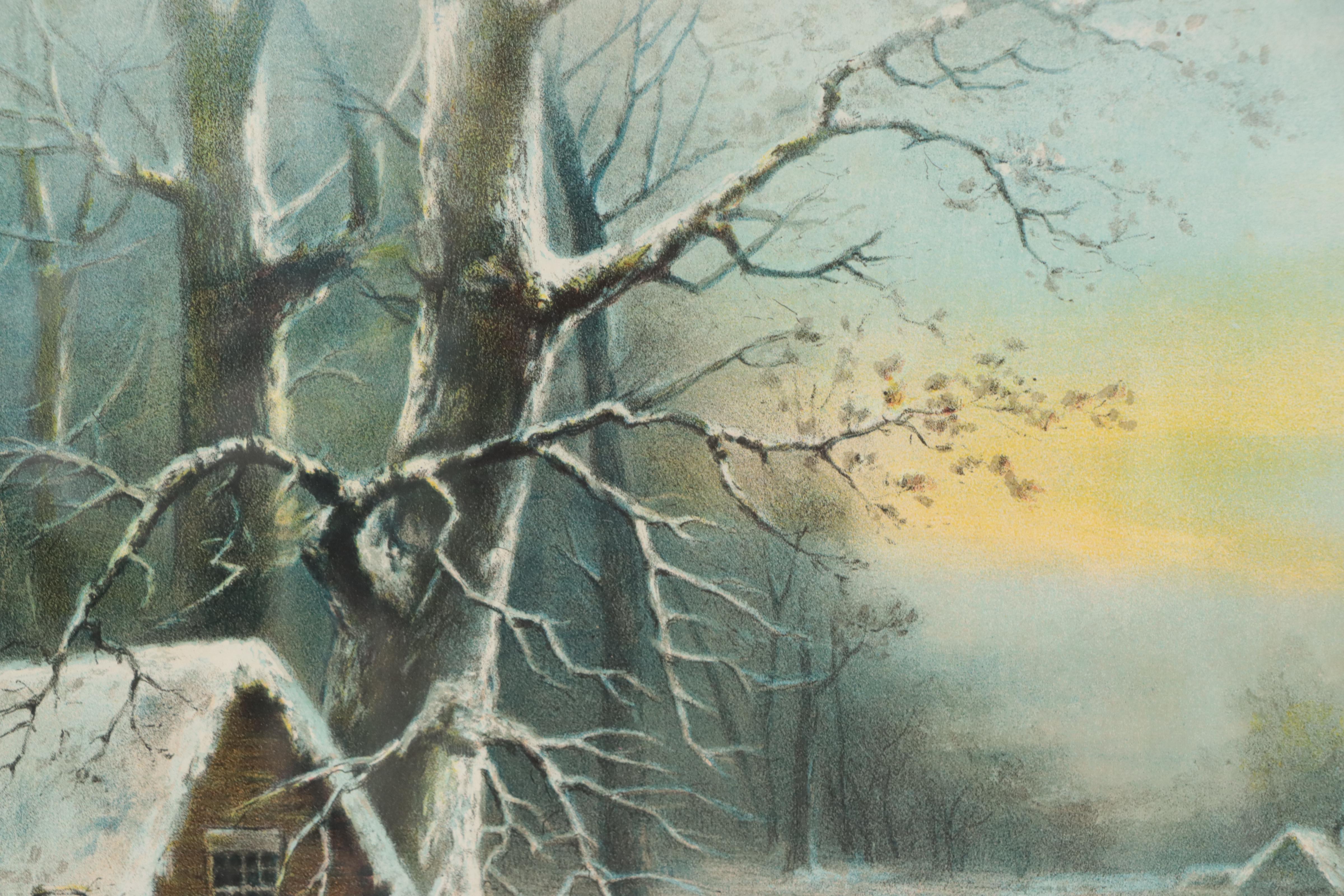 Chandler Color Lithograph "The Old Water Mill"