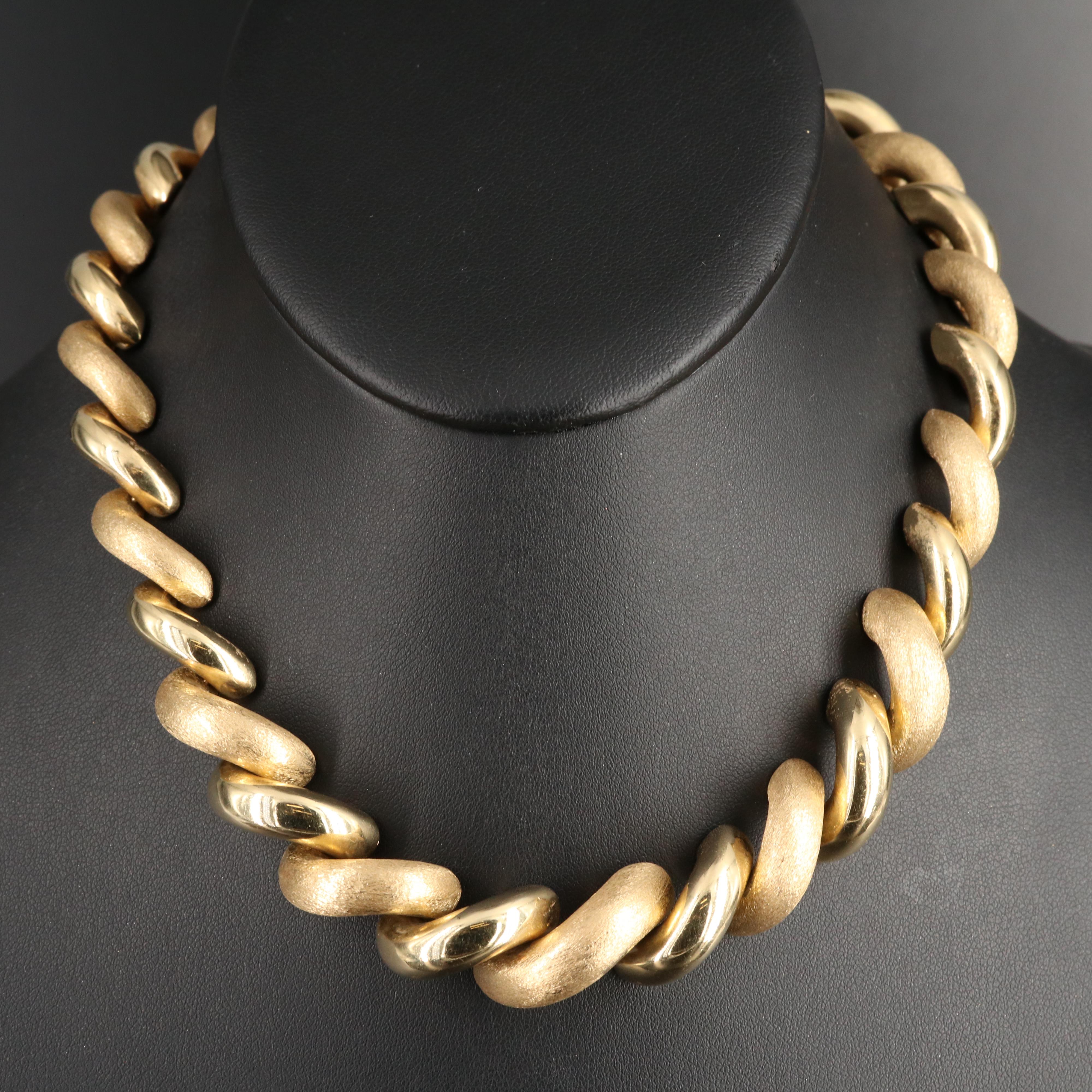 Italian 14K Graduated San Marco Chain Necklace