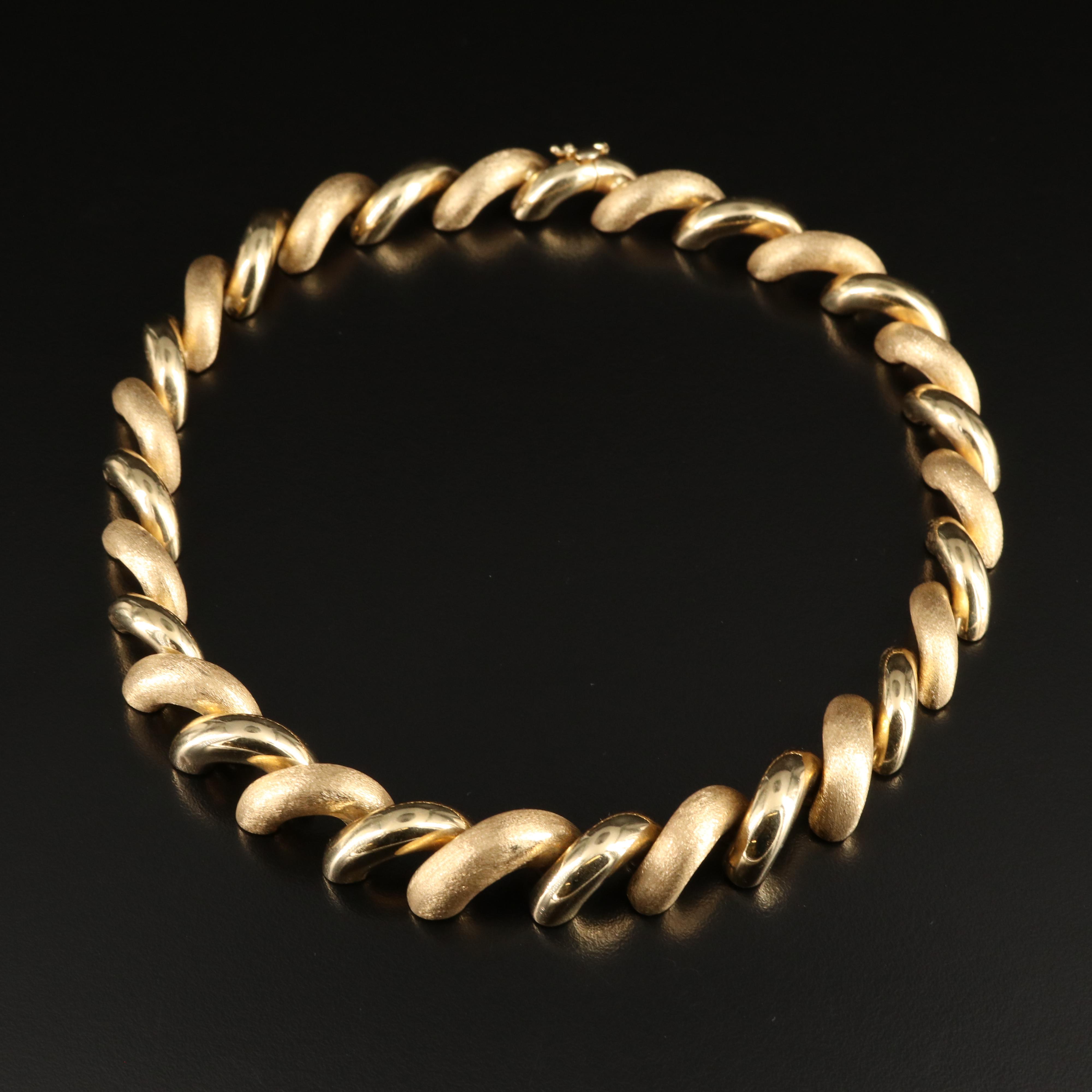 Italian 14K Graduated San Marco Chain Necklace