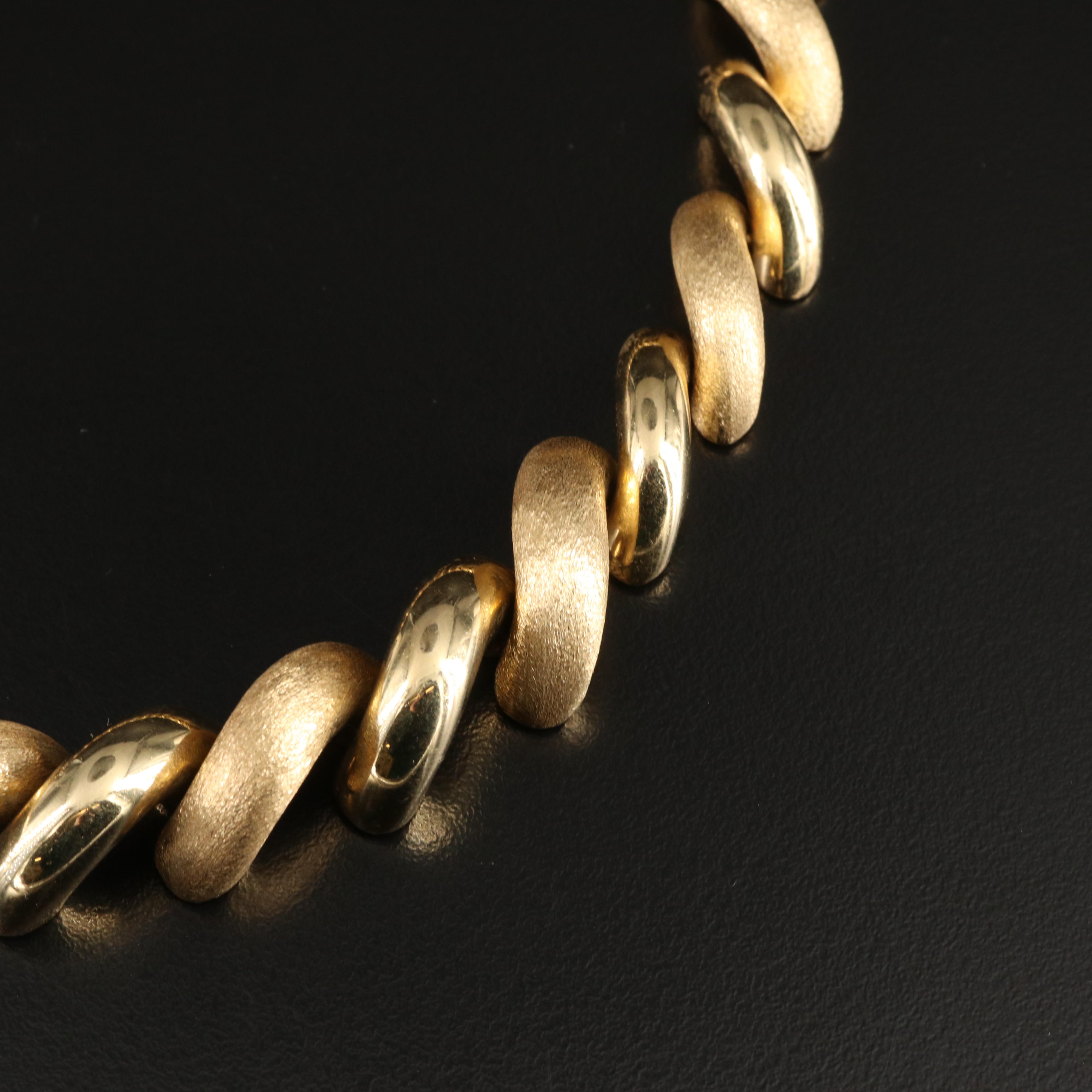 Italian 14K Graduated San Marco Chain Necklace