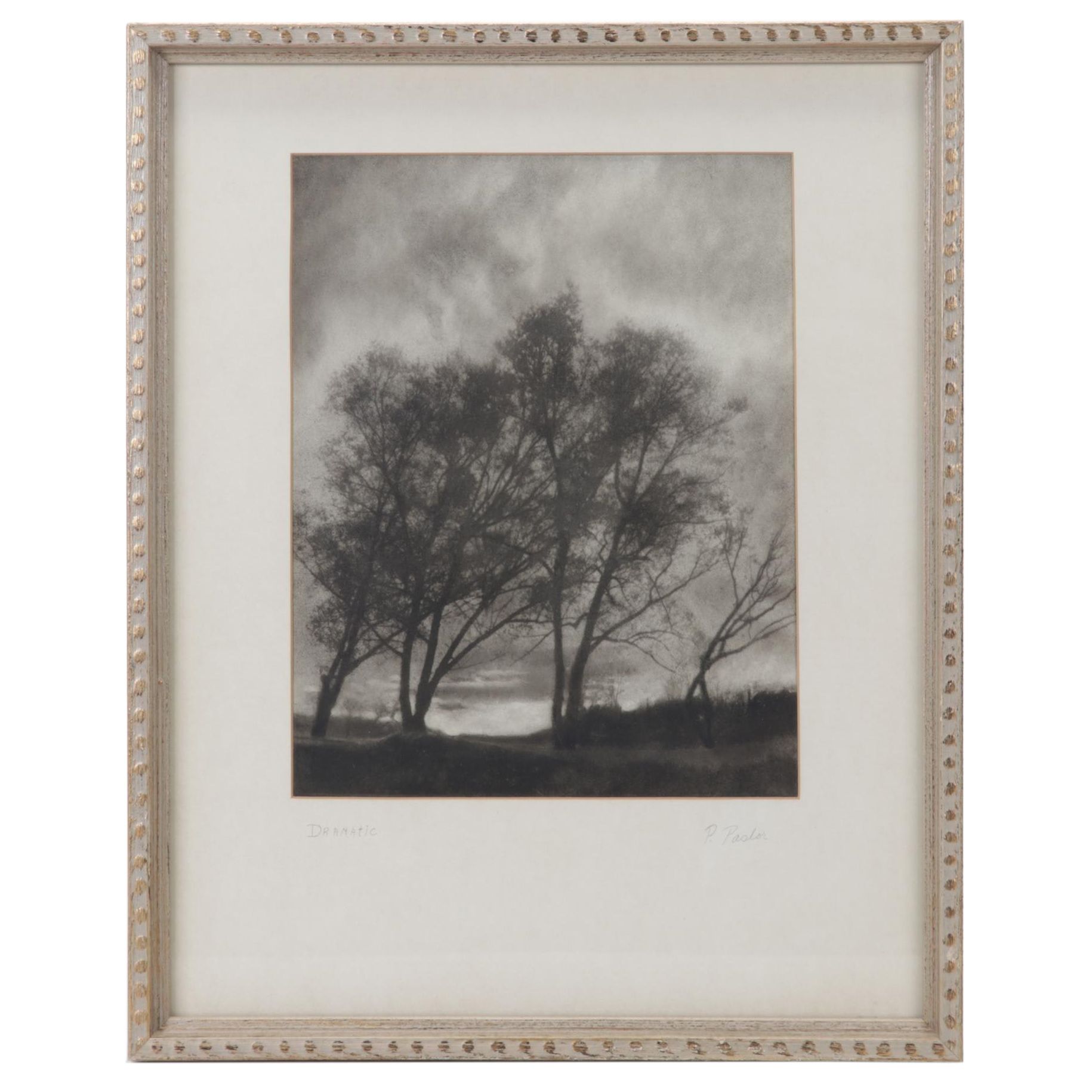 P. Pastor Landscape Photogravure "Dramatic," Early 20th Century