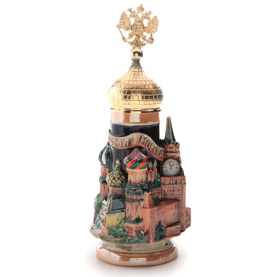 Thewalt Limited Edition Moscow Themed Glazed Stoneware Beer Stein