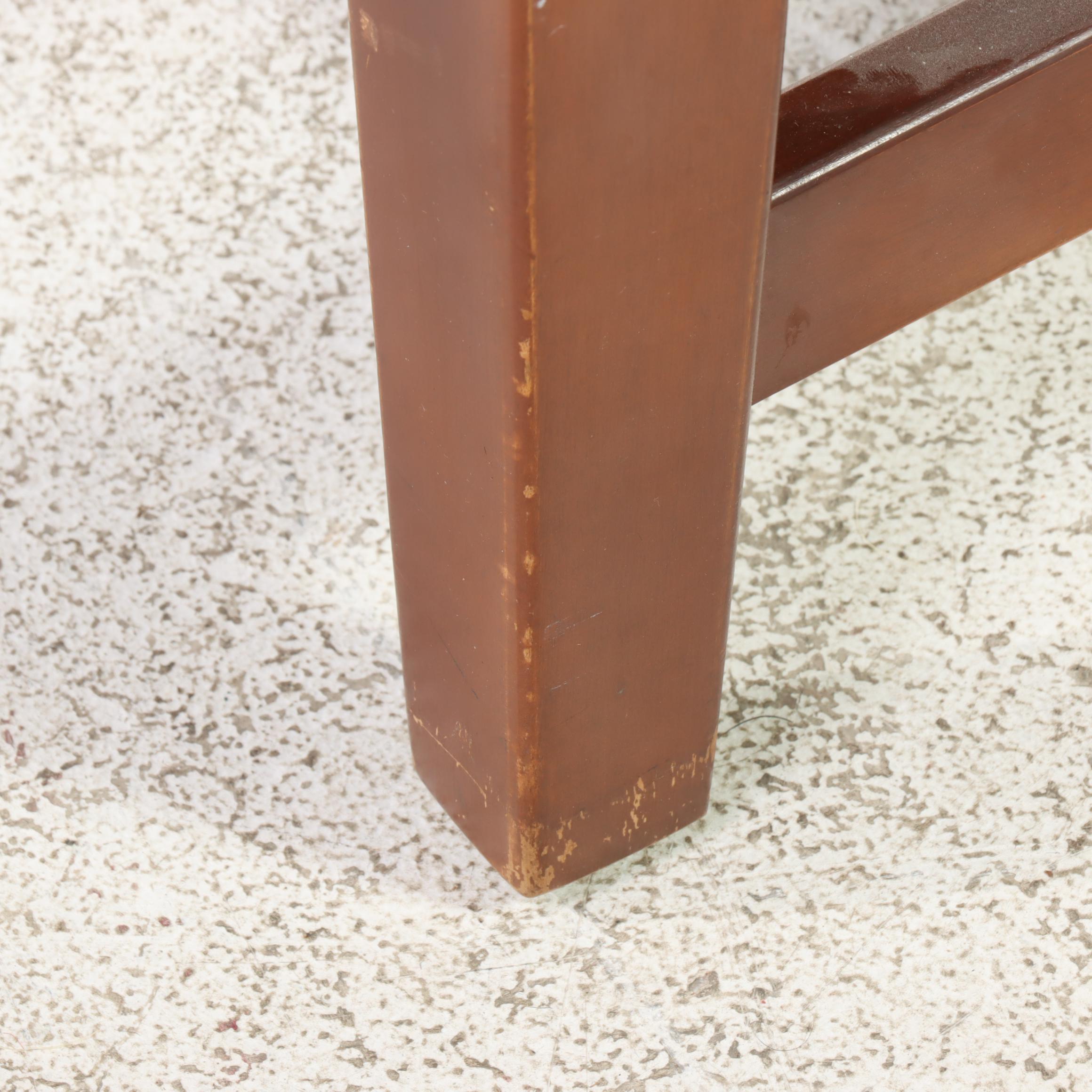 Consider H. Willett Federal Style Plaid Wingback Armchair, Late 20th Century