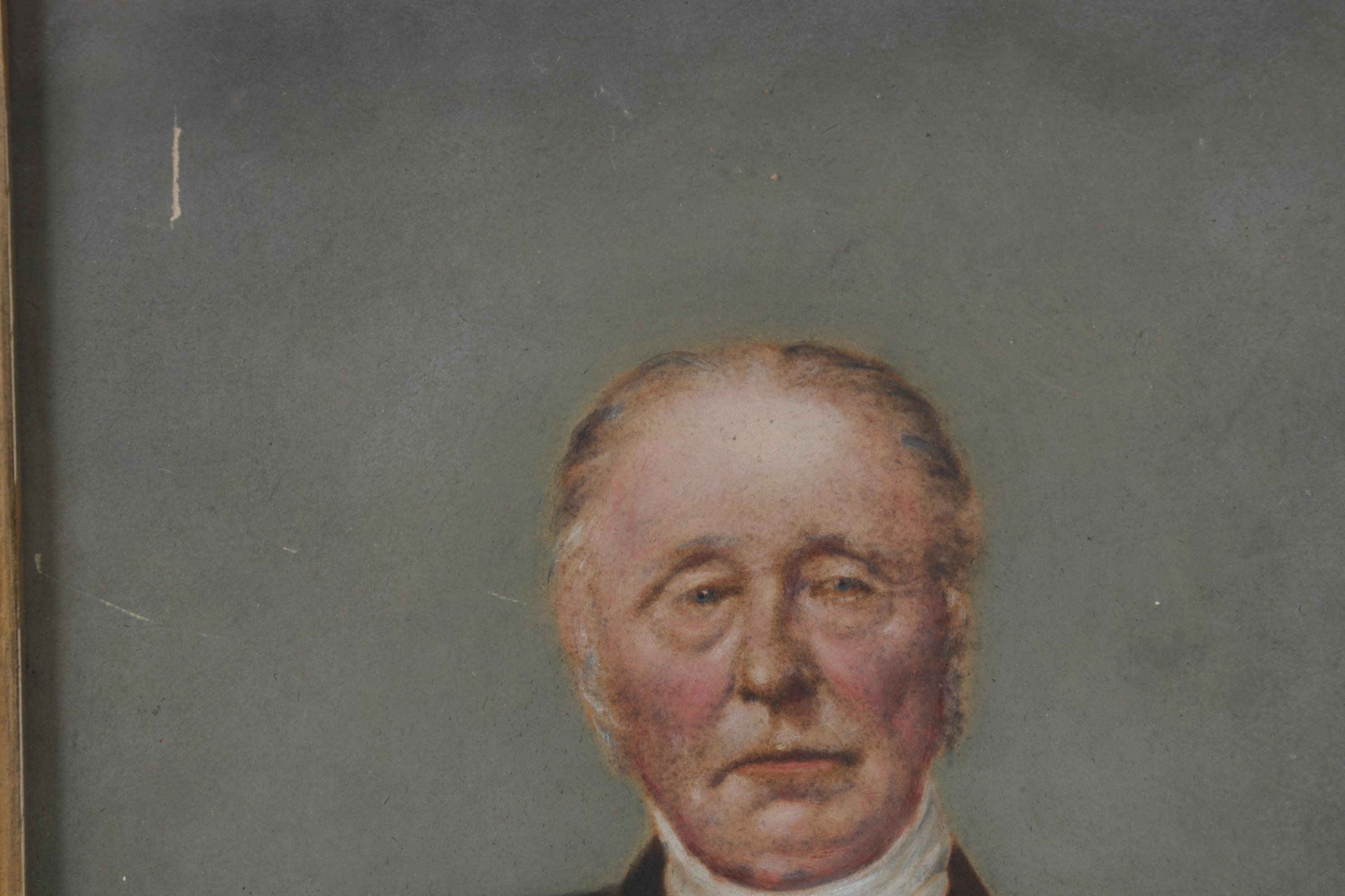 Portrait Tempera Painting of Gentleman, Late 19th Century
