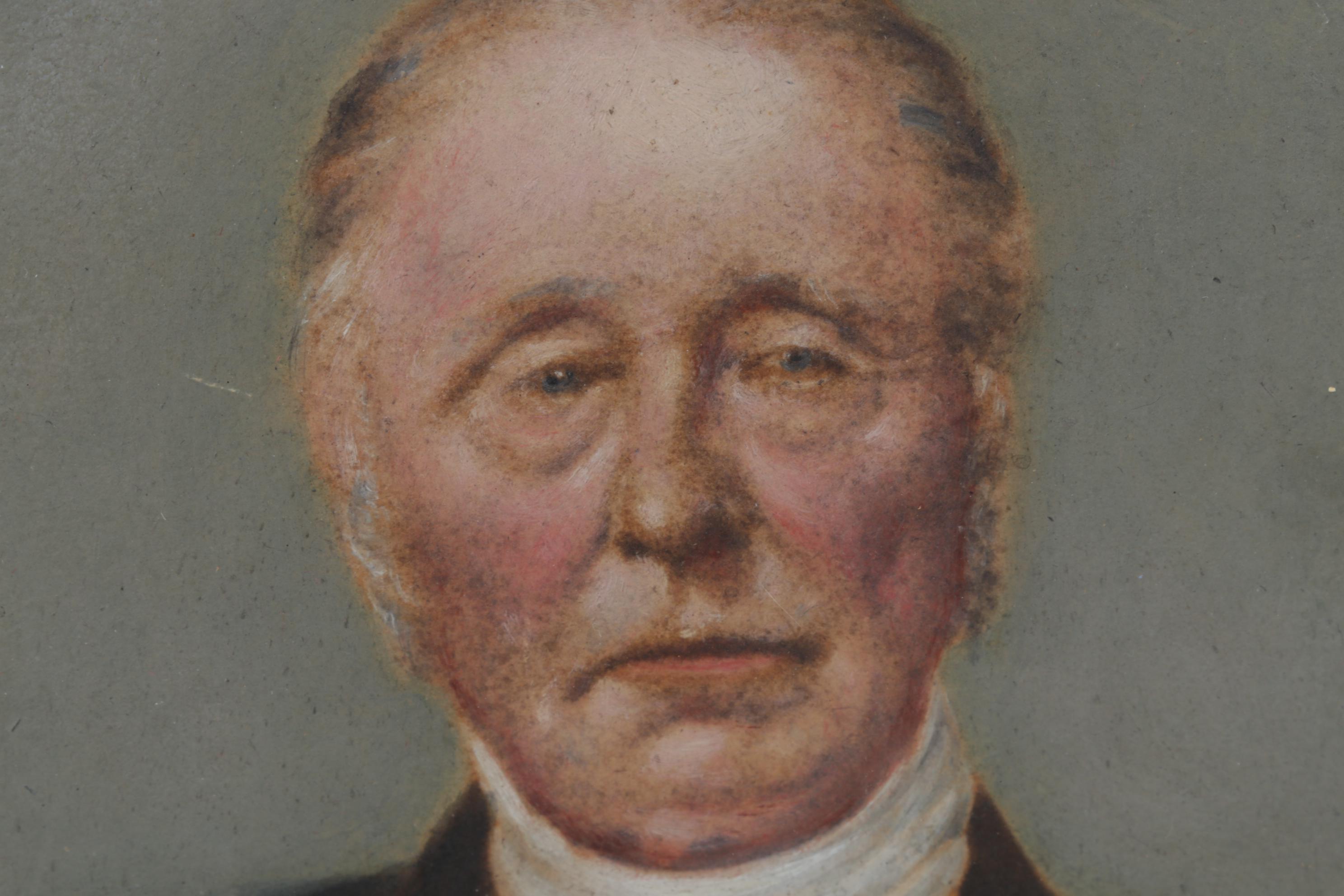 Portrait Tempera Painting of Gentleman, Late 19th Century